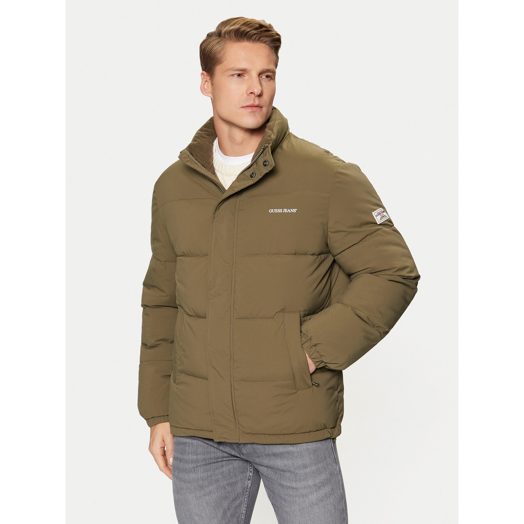 Guess Winterjacke M4BL20 WGII2 Khakifarben Regular Fit