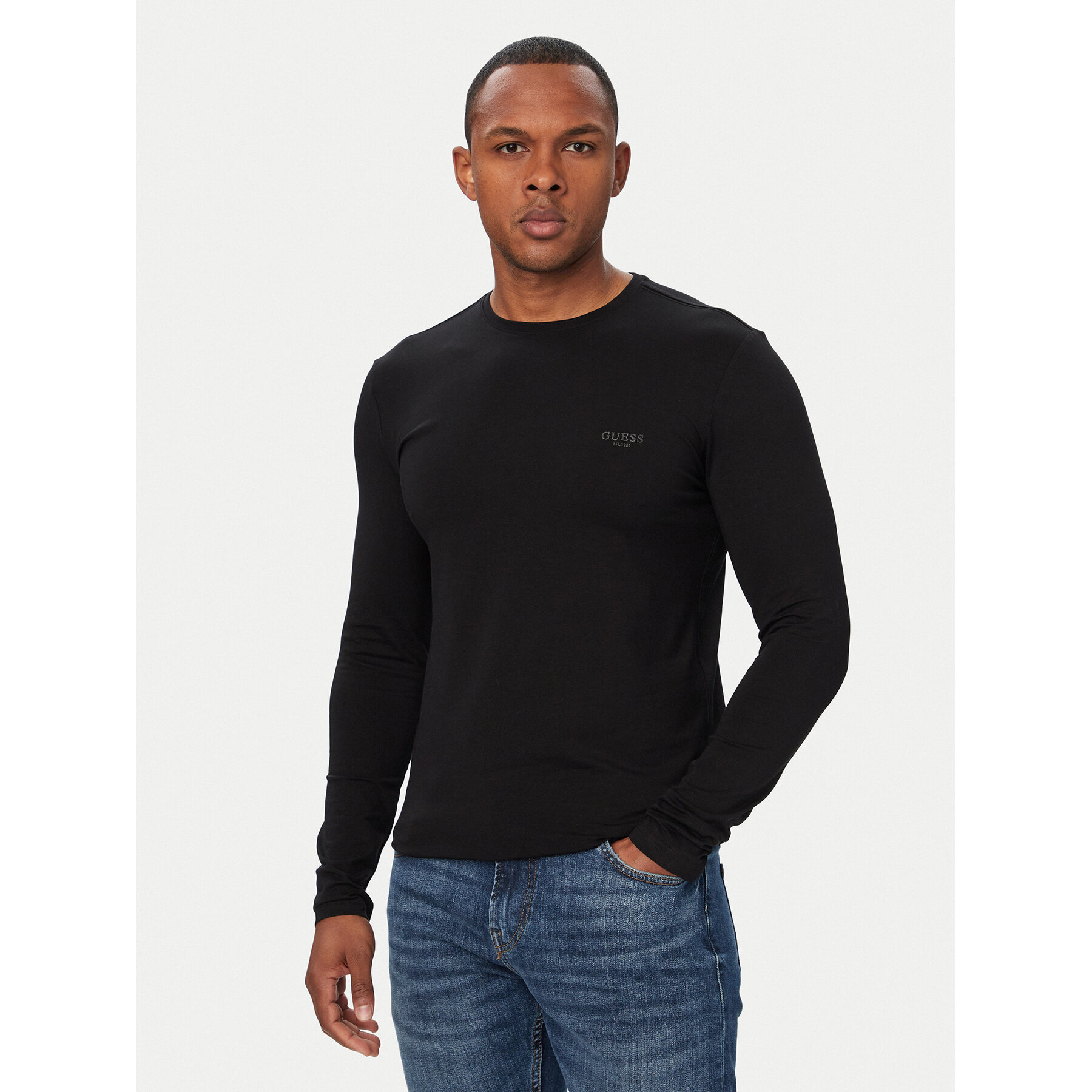 Guess Longsleeve M6YI28 K3733 Schwarz Regular Fit