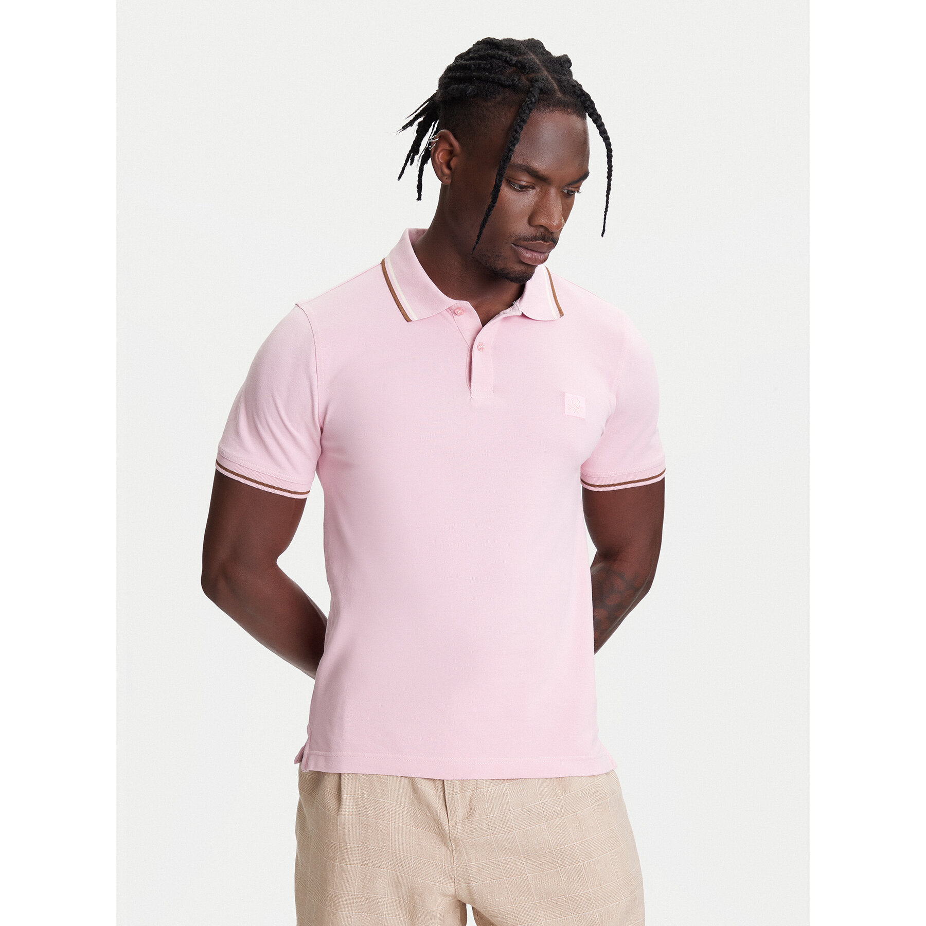 United Colors Of Benetton Polo 3F9HU302E Ροζ Regular Fit