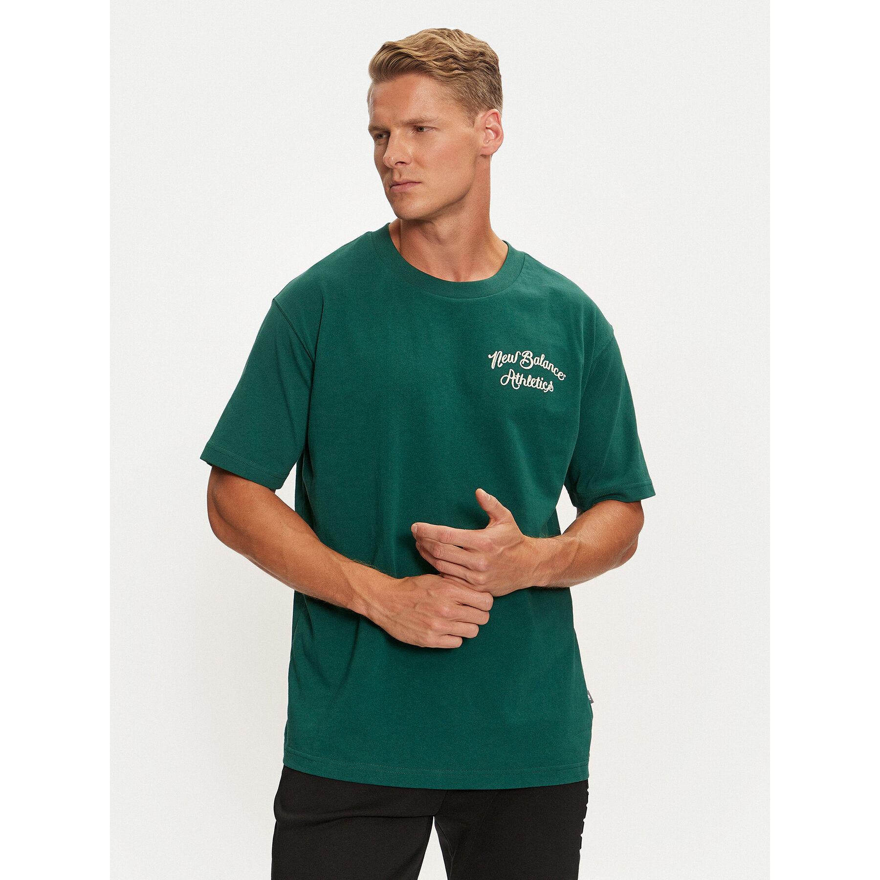 New Balance Póló MT43556 Zöld Regular Fit