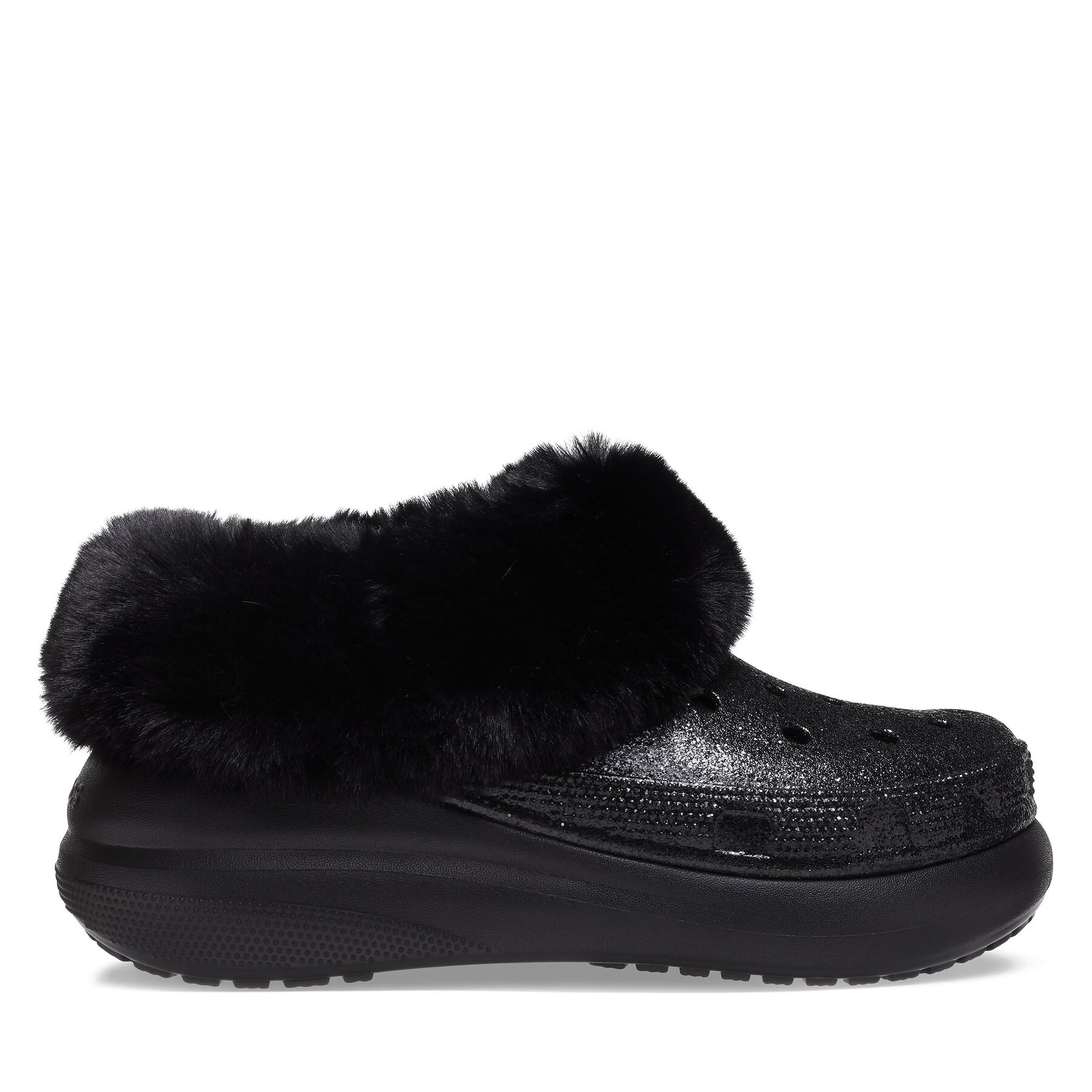 Unisex Papuče Crocs, Rozmer: 42_43, Čierna, Crocs Furever Crush Crystal Glitter 208974