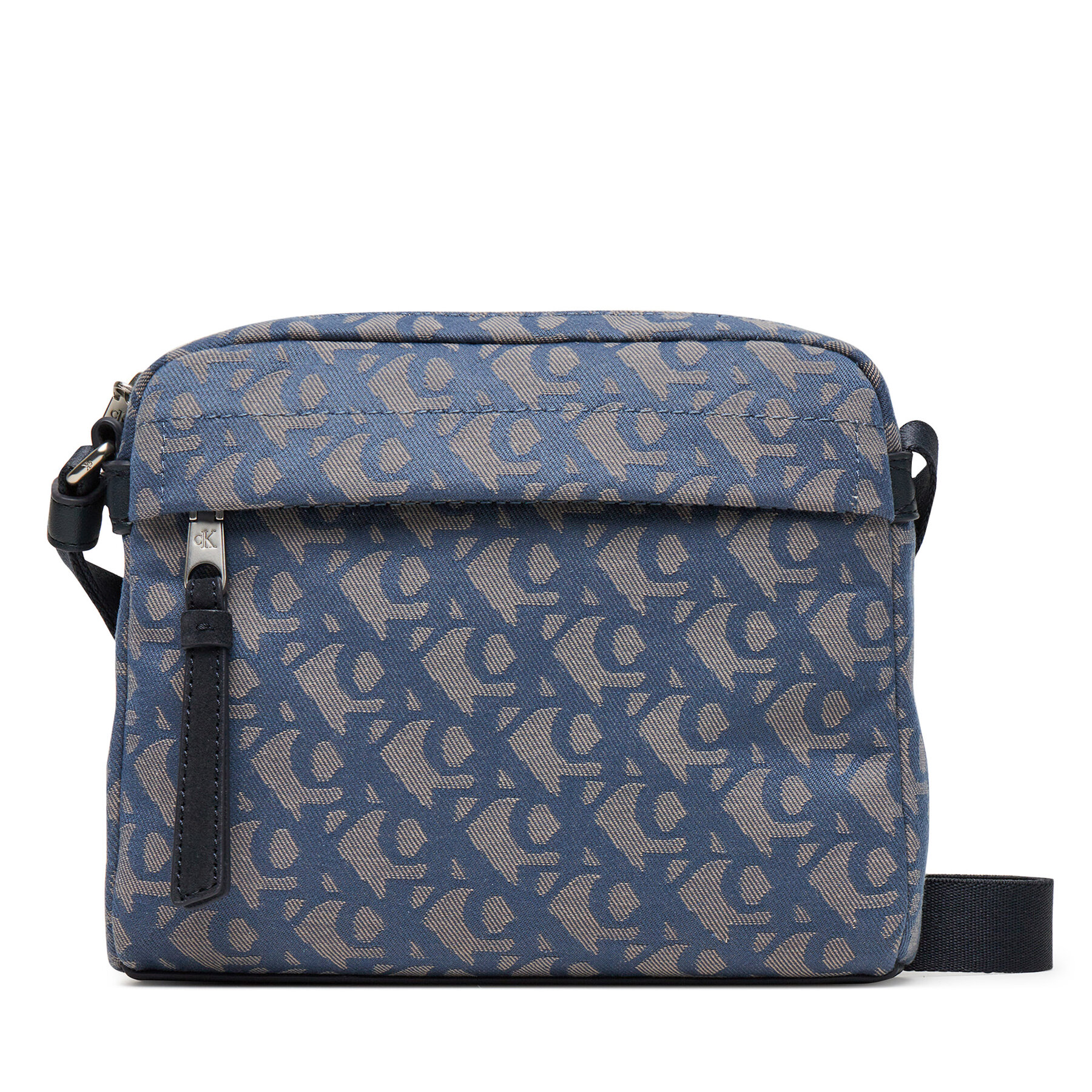 Geantă crossover Calvin Klein Slouched Monogram Mini Zip Fligh LV04G3175G Albastru celest