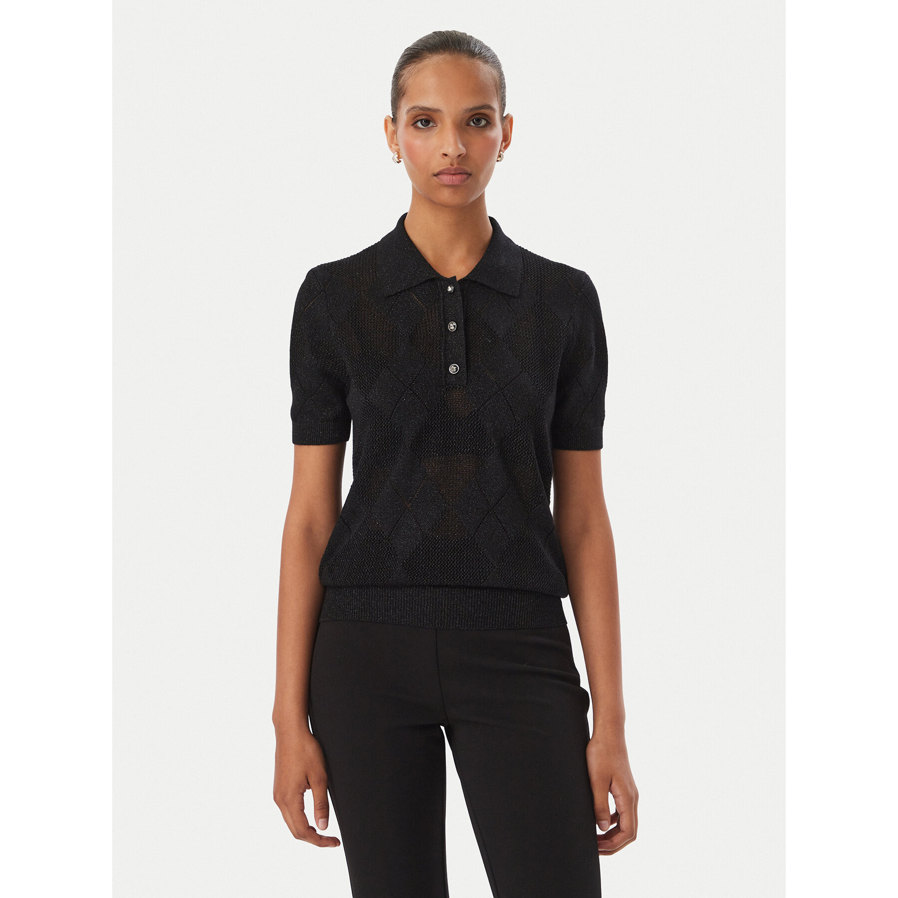 Guess Polo majica W6YR17 Z0958 Črna Regular Fit