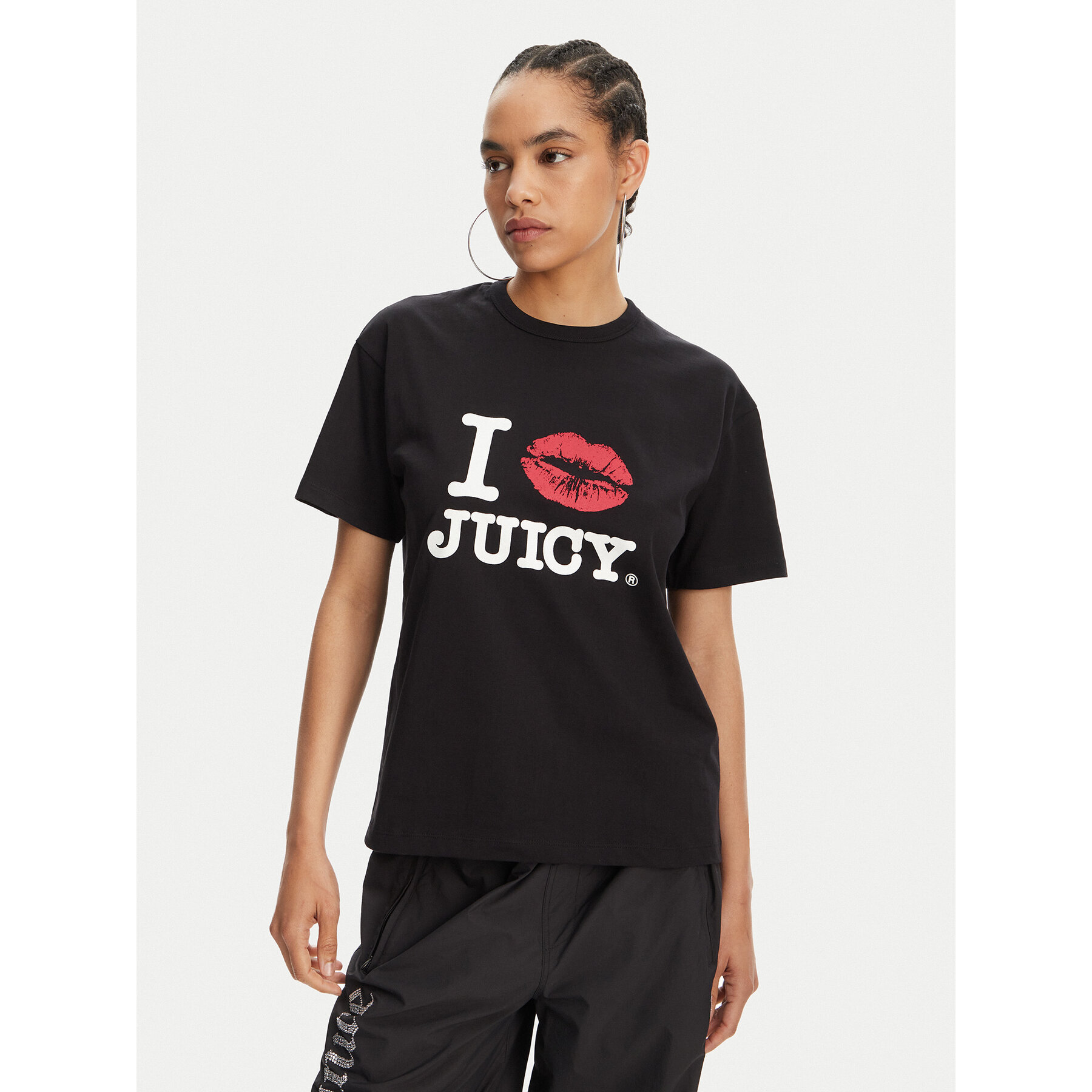 Juicy Couture Póló I Kiss JCWCT125348 Fekete Oversize