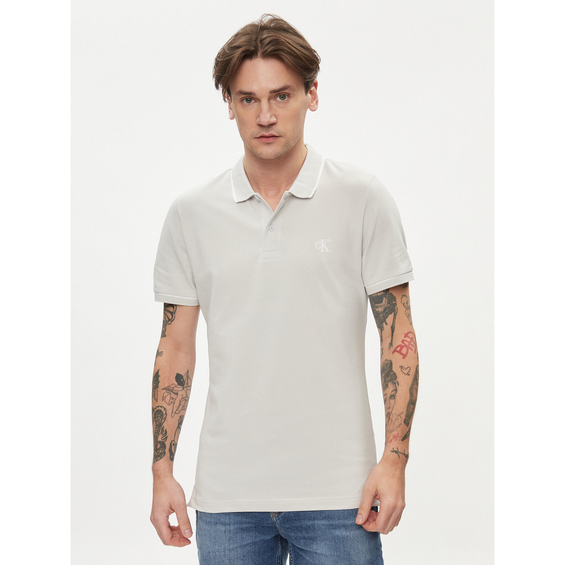 Calvin Klein Jeans Calvin Klein Jeans Polo J30J315603 Γκρι Slim Fit