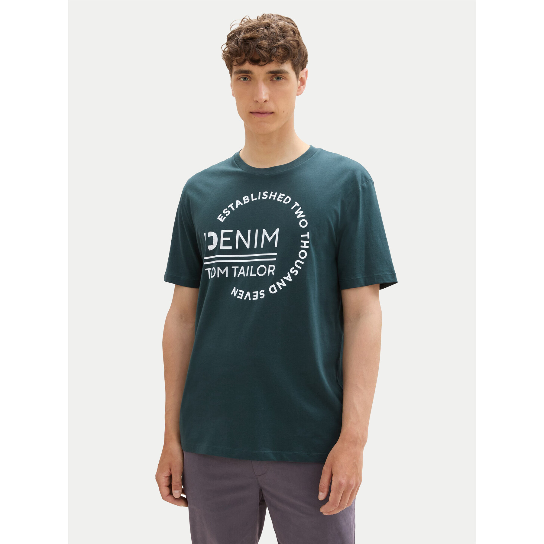 Tom Tailor Denim Póló 1043491 Zöld Regular Fit