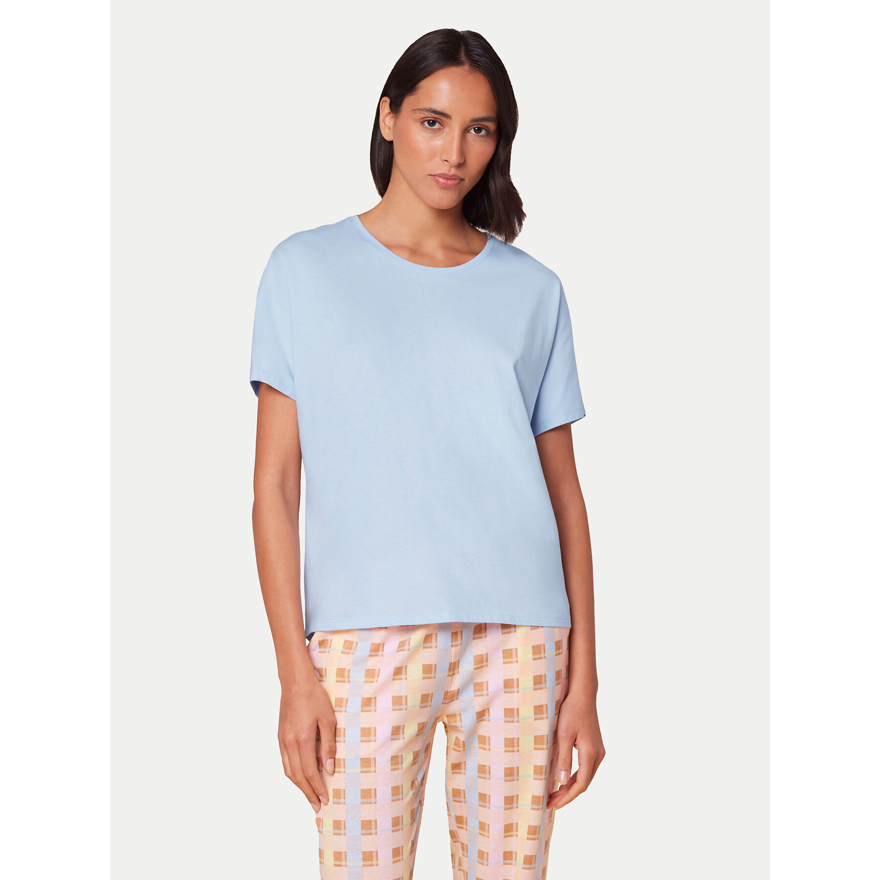 Triumph Maglietta del pigiama Mix & Match 10218281 Celeste Relaxed Fit