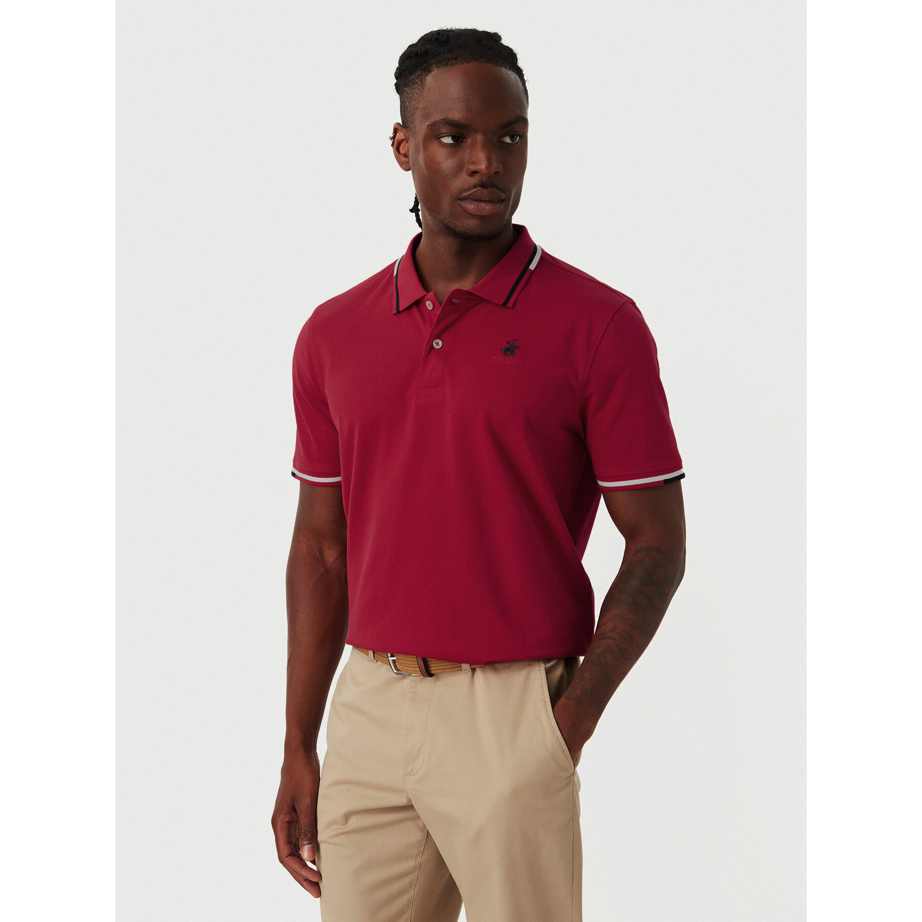 Beverly Hills Polo Club Poloshirt P-SS26M-P2525 Rot Regular Fit
