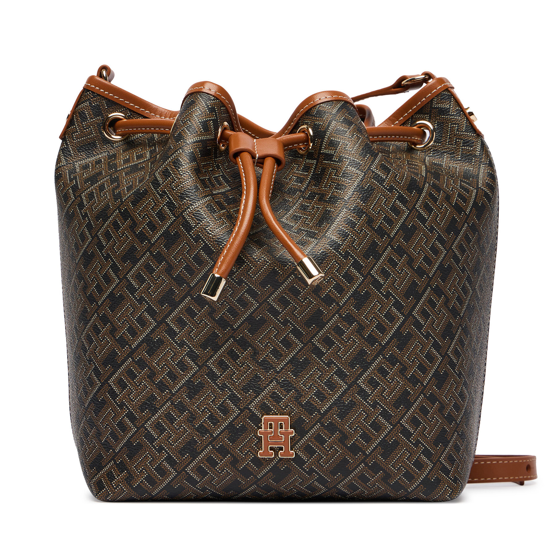 Borsetta Tommy Hilfiger Th Monoplay Bucket Le AW0AW18847 Nero