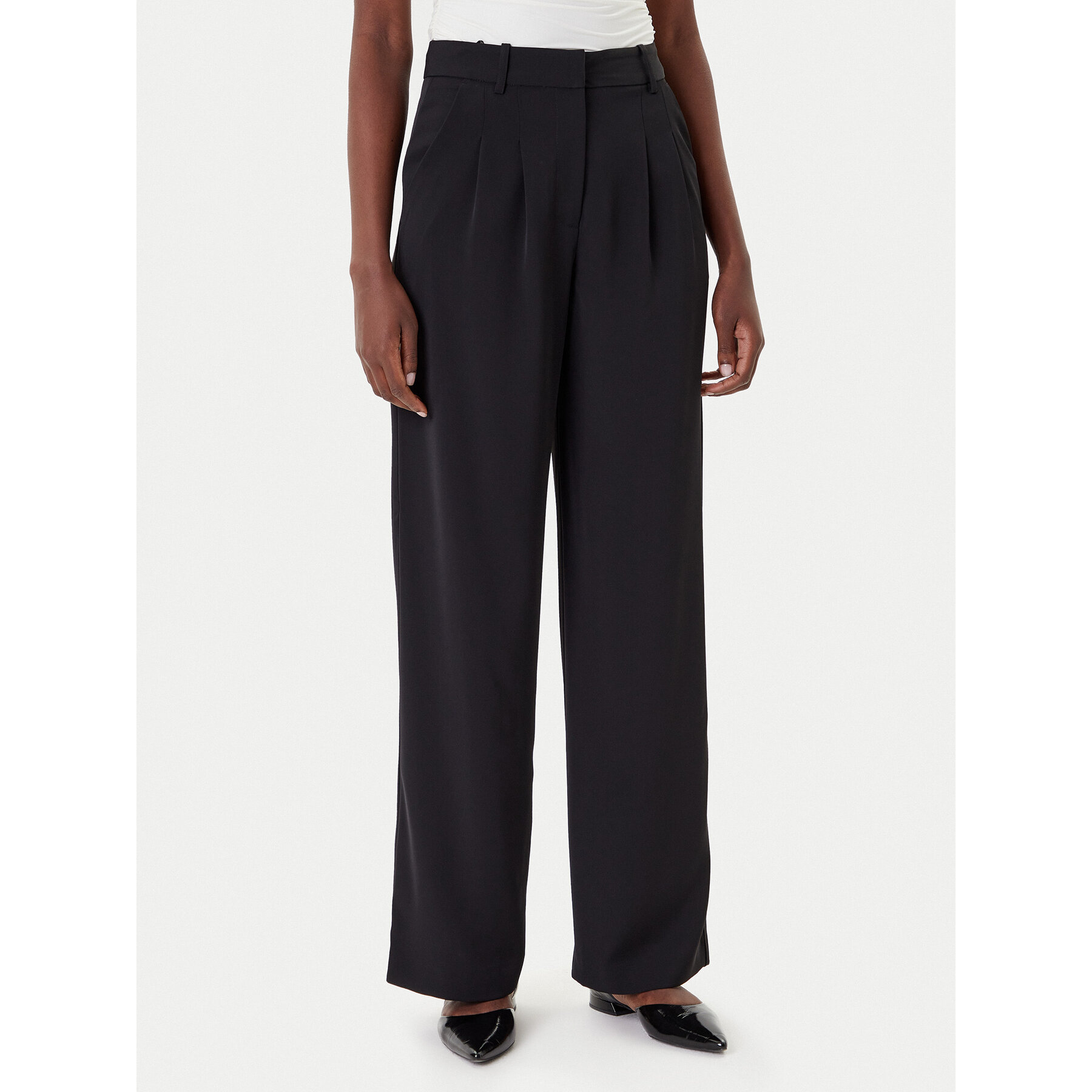 French Connection Stoffhose 74RZA Schwarz Regular Fit