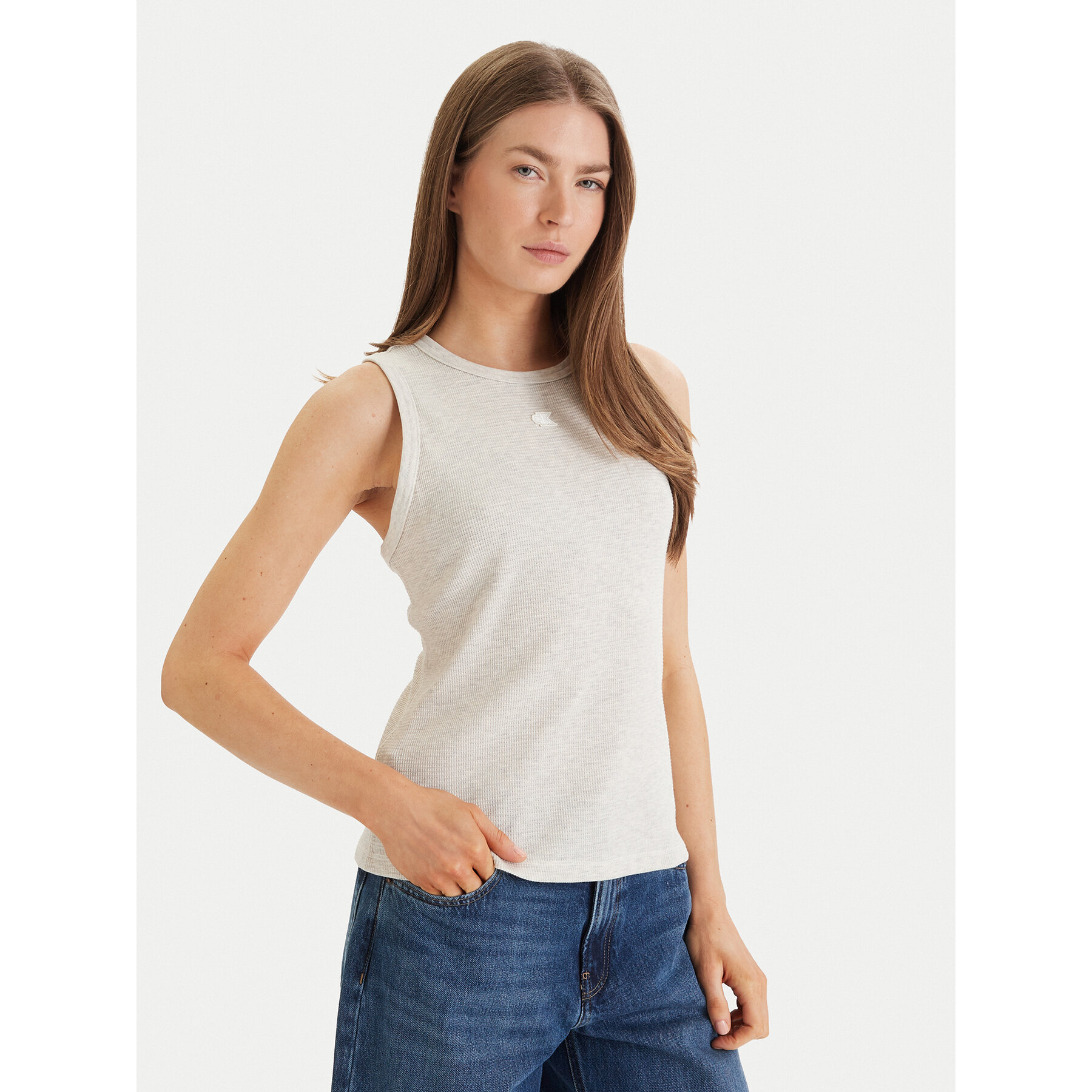 Calvin Klein Jeans Top LV047F232G Bež Regular Fit