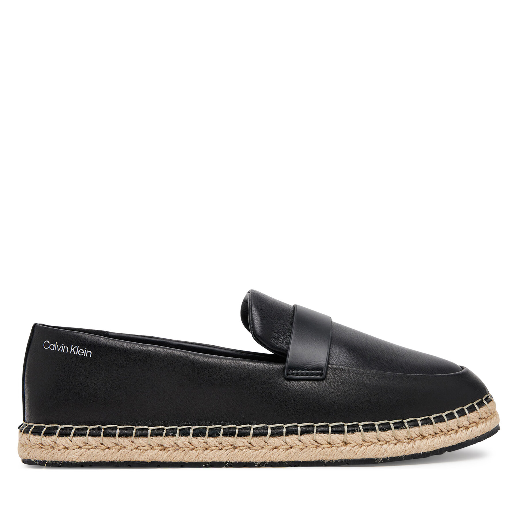 Donna Espadrillas Calvin Klein, Taglia 39, Nero, Espadrille W/Ck Hw - Lth HW0HW02390, taglia : 39