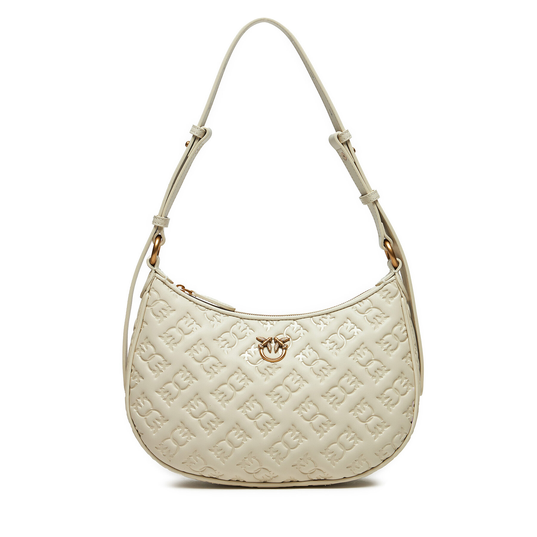 Geantă PINKO Half Moon Mini Fl AI 24-25 PLTT 102790 A1YB Écru