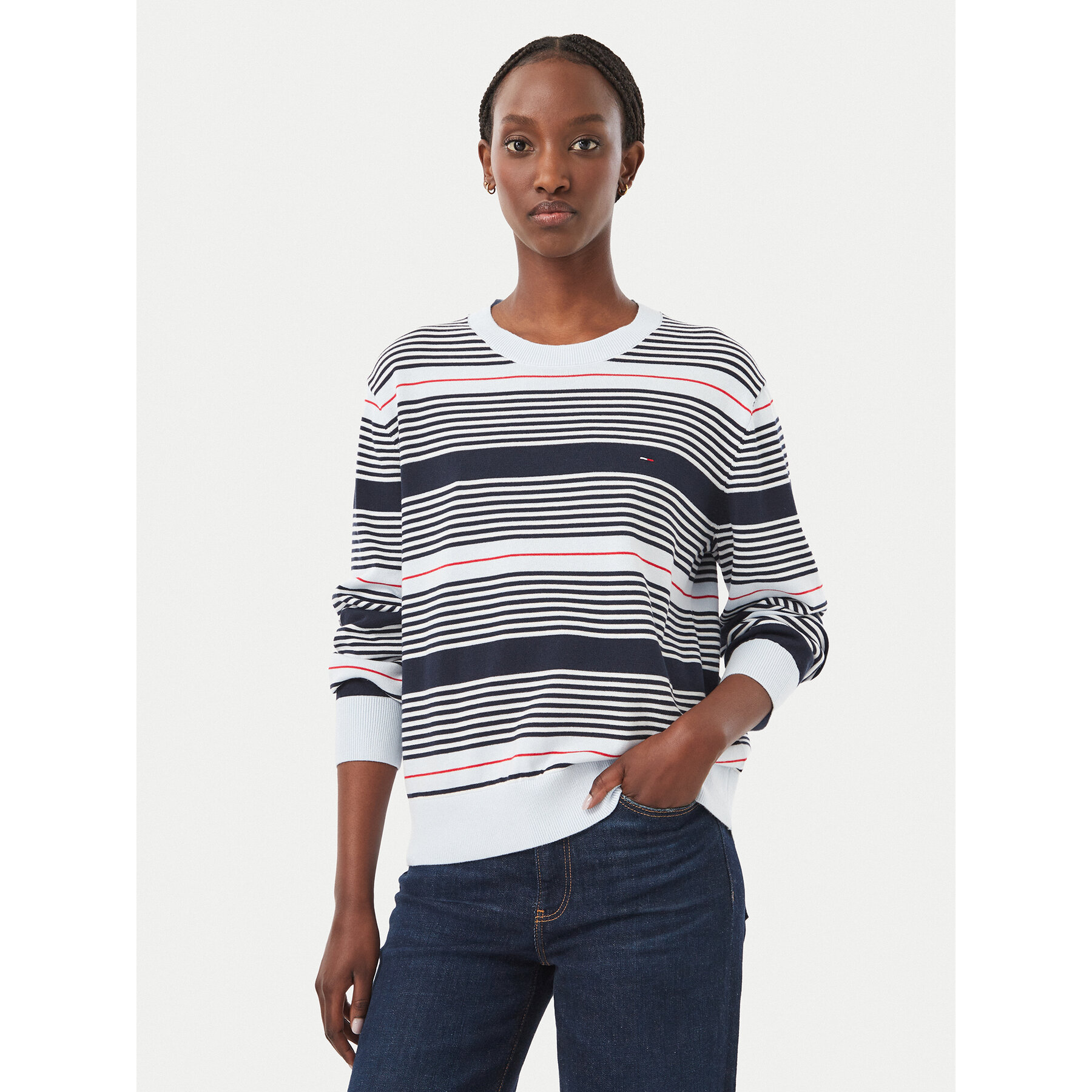 Tommy Jeans Pullover Essential DW0DW23360 Hellblau Regular Fit