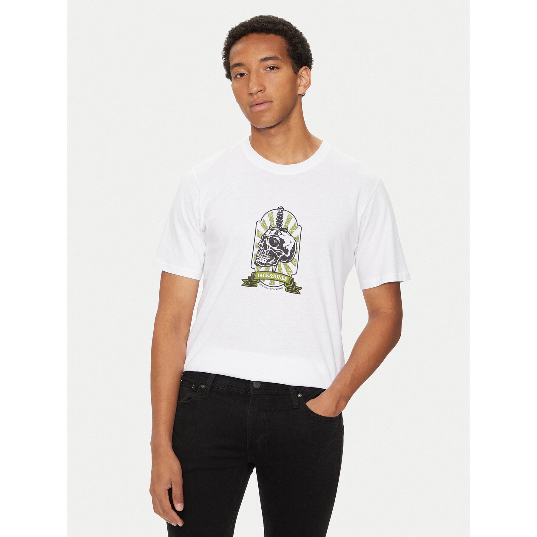 Jack & Jones T-shirt Seven Skull 12262491 Bianco Regular Fit