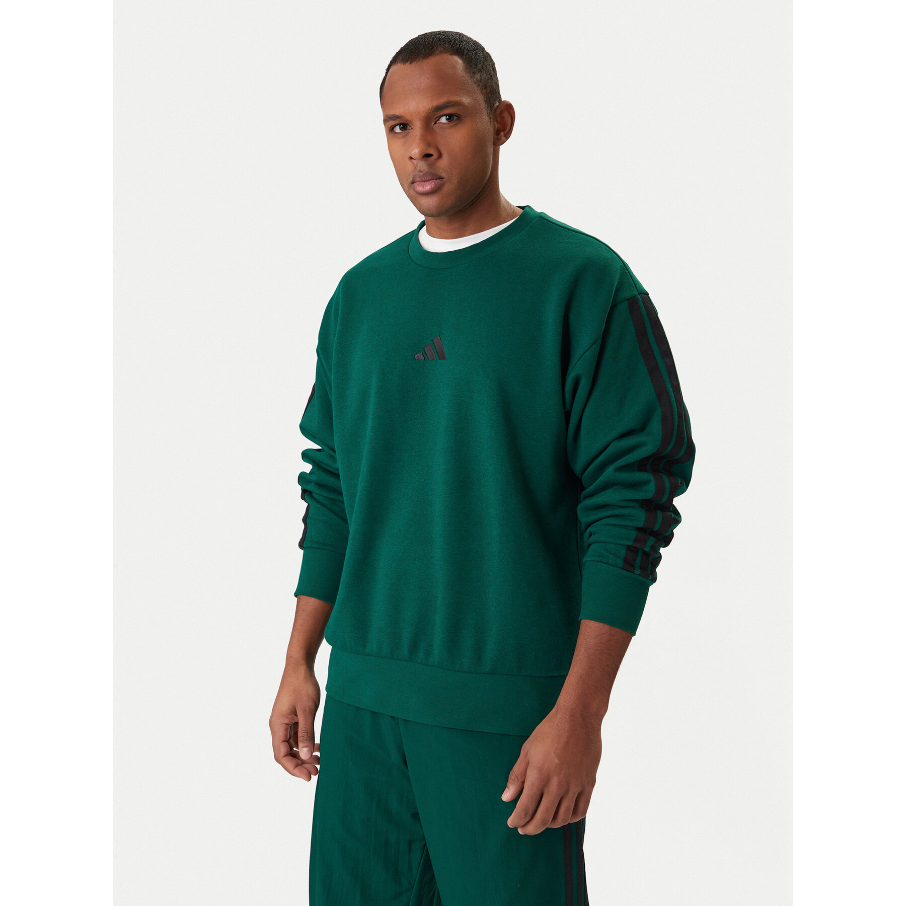 adidas Sweatshirt Essentials 3-Stripes JE6306 Grün Regular Fit