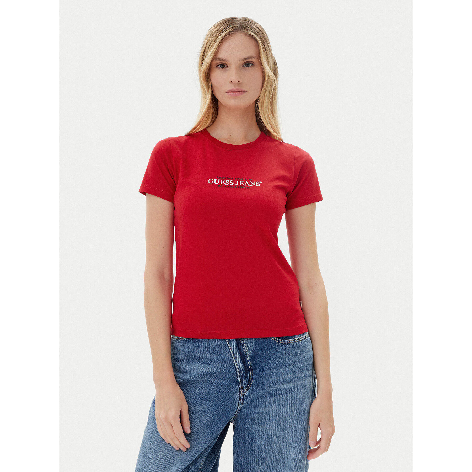 Guess Jeans T-shirt W5RI4 2K8HM0 Rosso Regular Fit