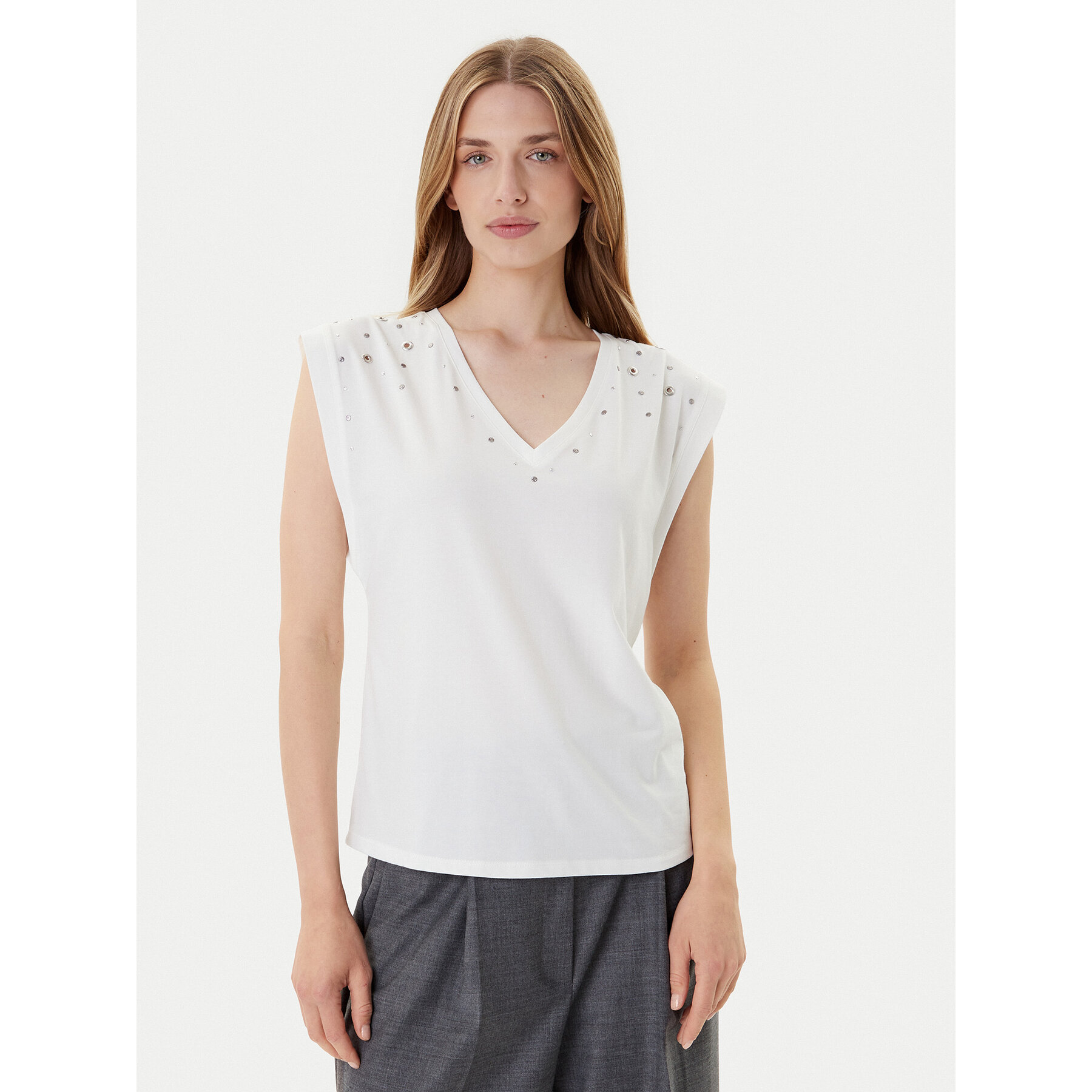 Morgan Bluse 252-DCLO Weiß Regular Fit
