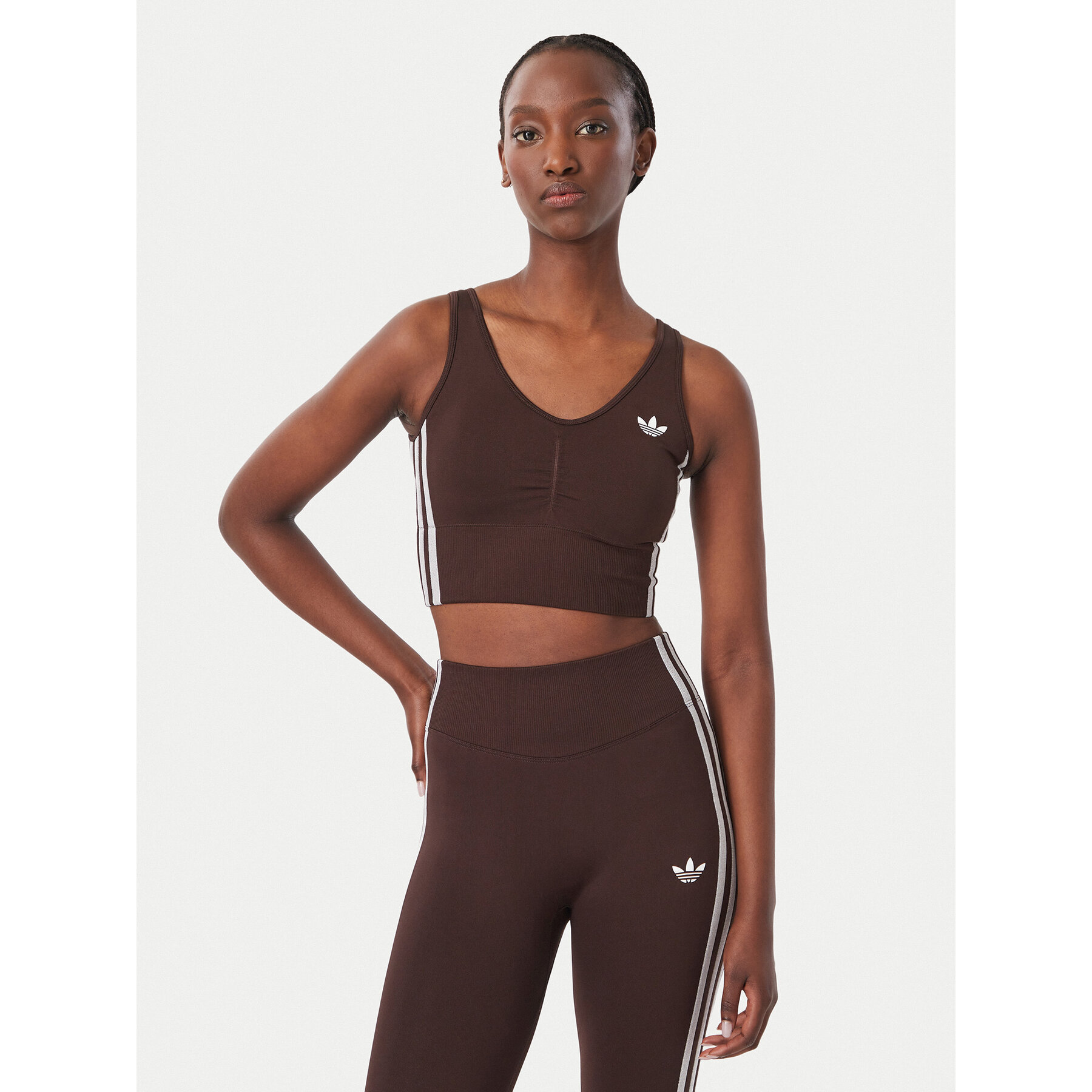 adidas Sport-BH Essentials 3 Stripes Seamless Bralette KZ4107 Braun