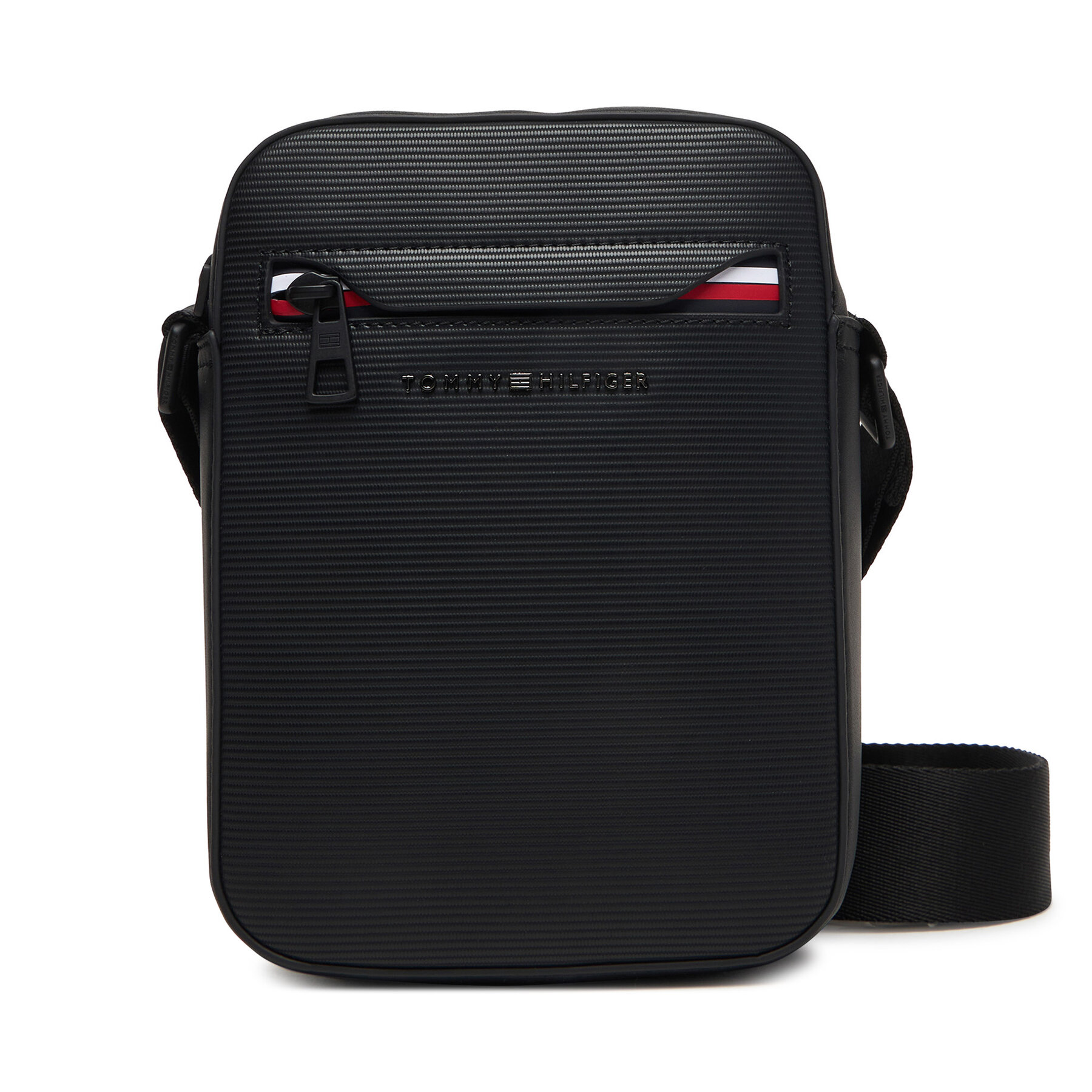 Τσαντάκι Tommy Hilfiger Th Corp Mini Reporter AM0AM14020 Μαύρο