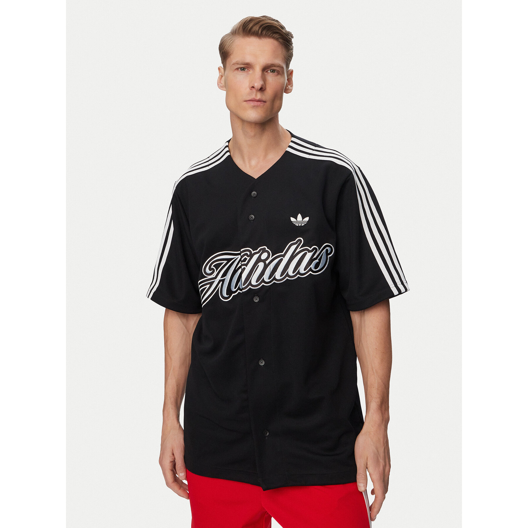 adidas T-Shirt Summer League Varsity Baseball KE2244 Schwarz Oversize