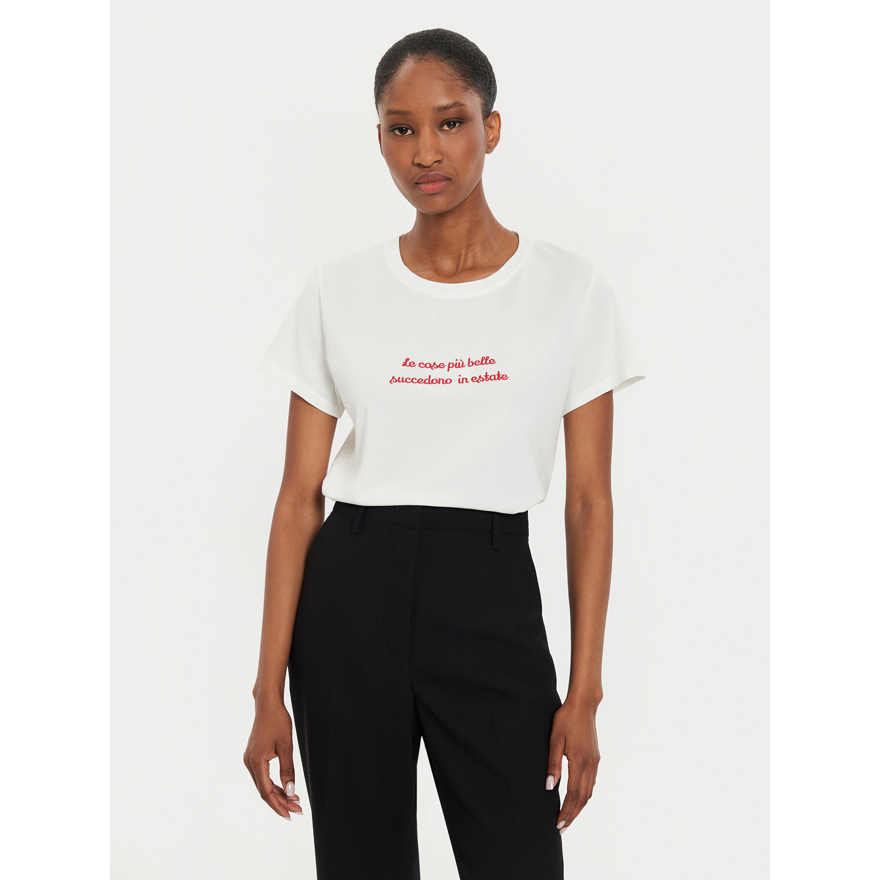 ViCOLO T-Shirt RB0897 Εκρού Regular Fit