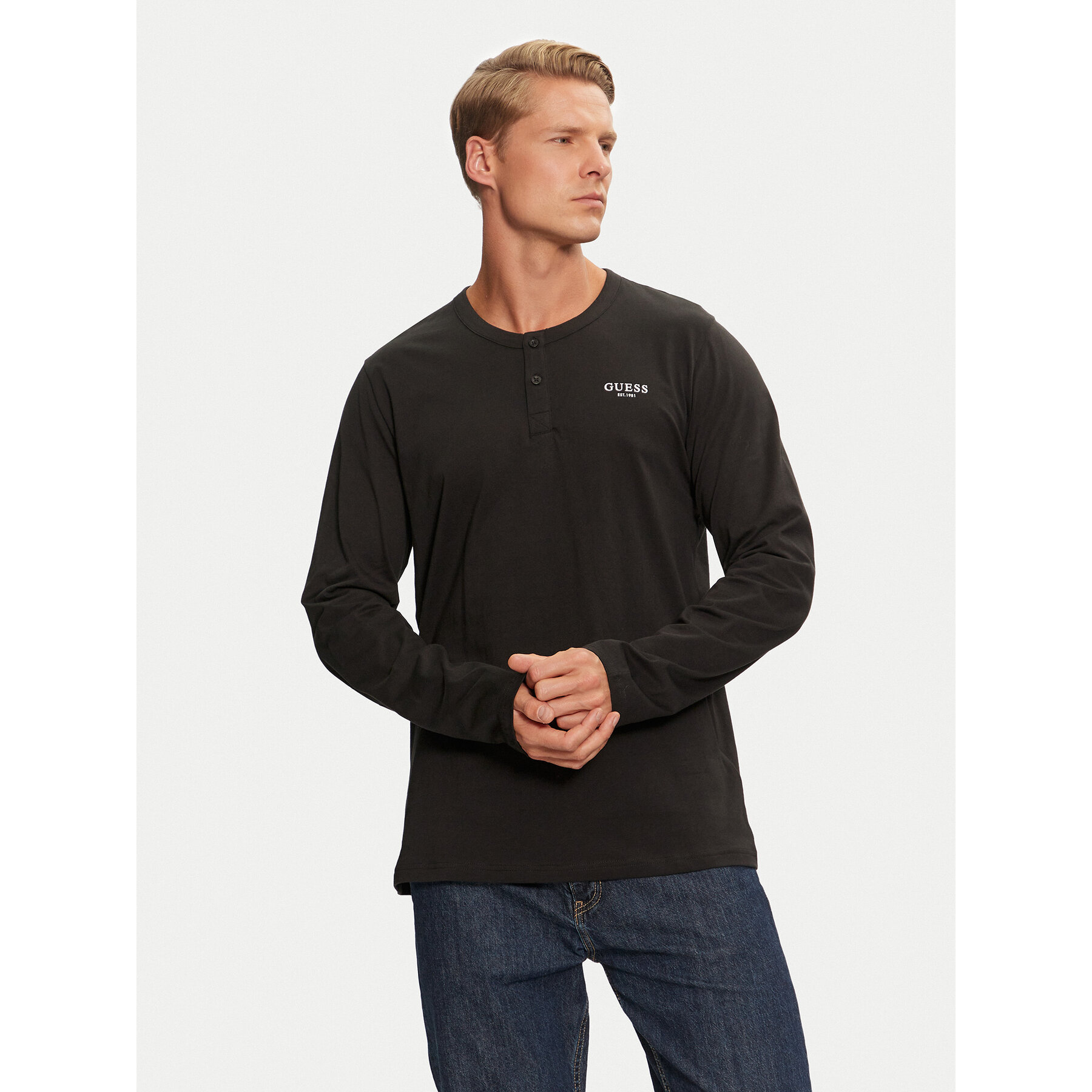 Guess Guess Μπλούζα πιτζάμας U4YP30 KCAM1 Μαύρο Regular Fit