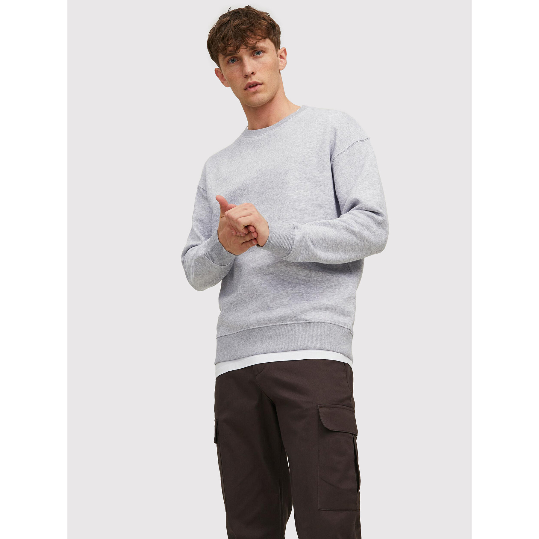Jack & Jones Sweatshirt Star 12208182 Grau Regular Fit