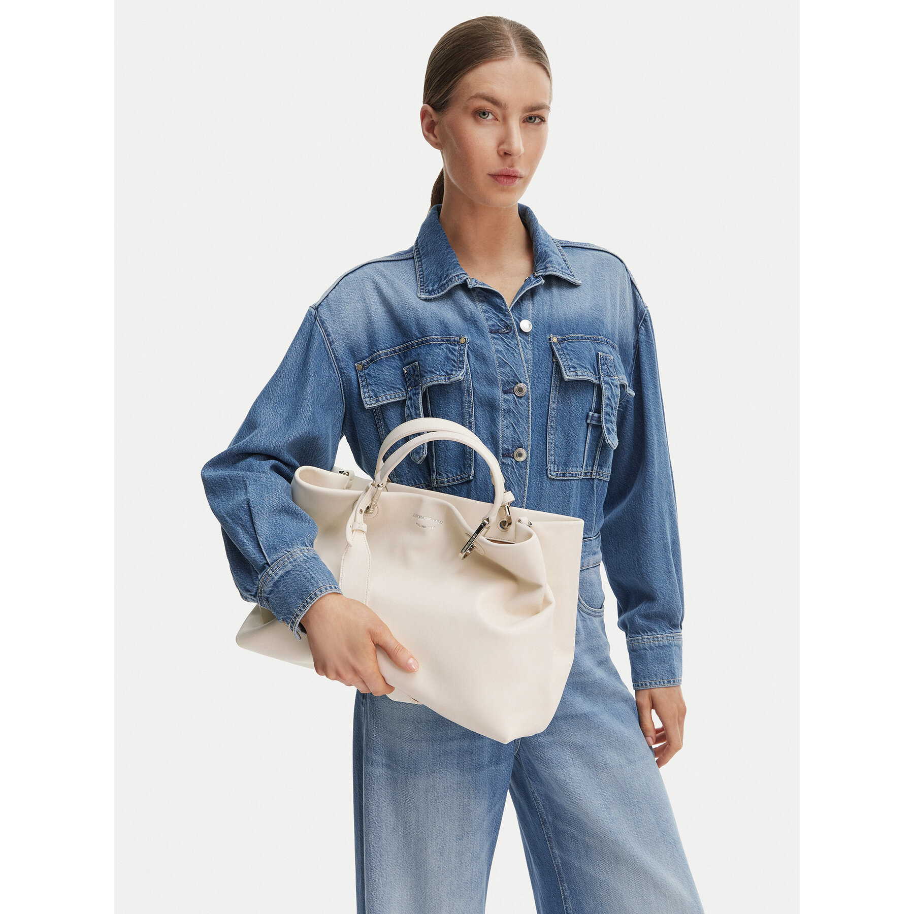 Geantă Emporio Armani EW000360 AF18673 U1070 Crem