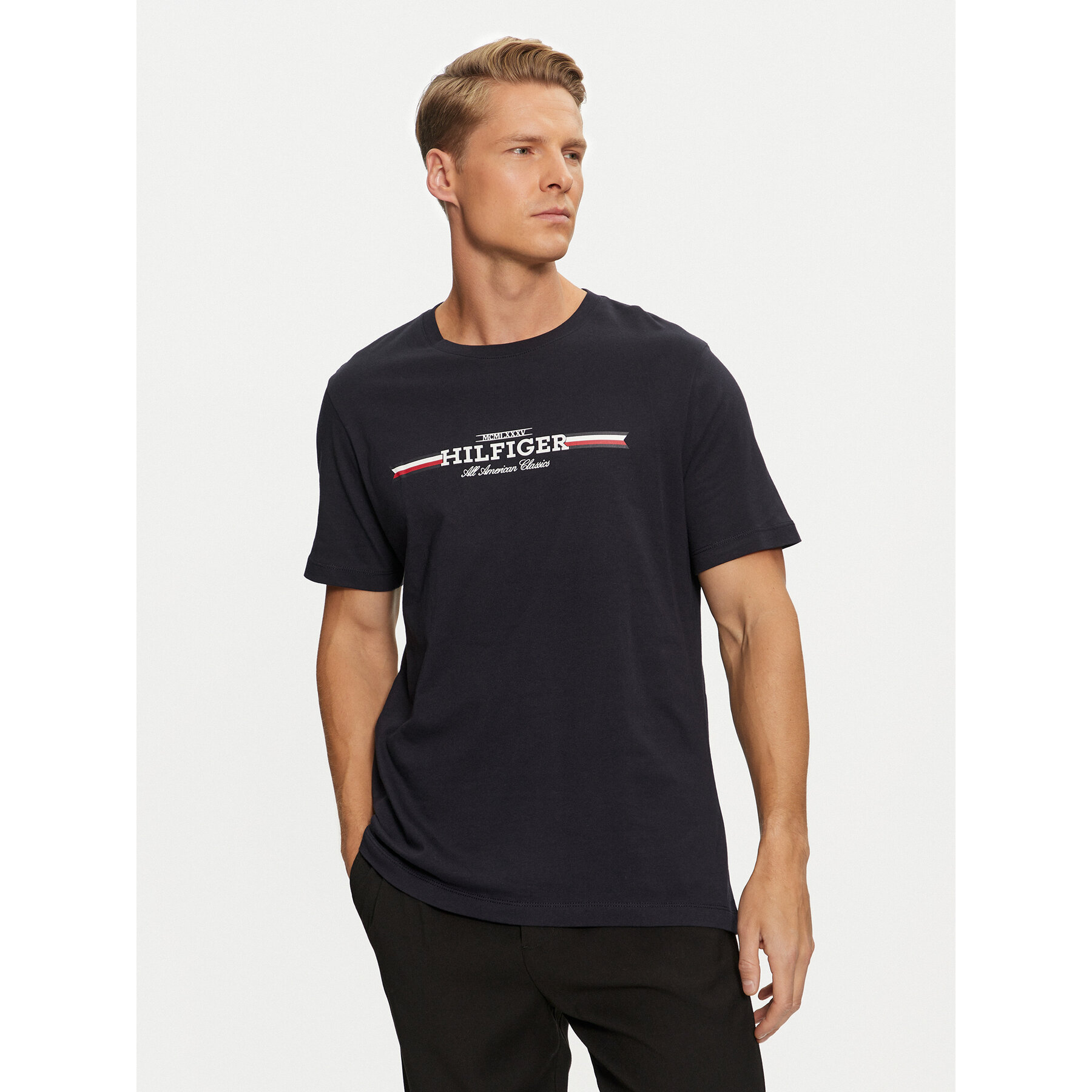 Tommy Hilfiger T-Shirt MW0MW36480 Σκούρο μπλε Regular Fit