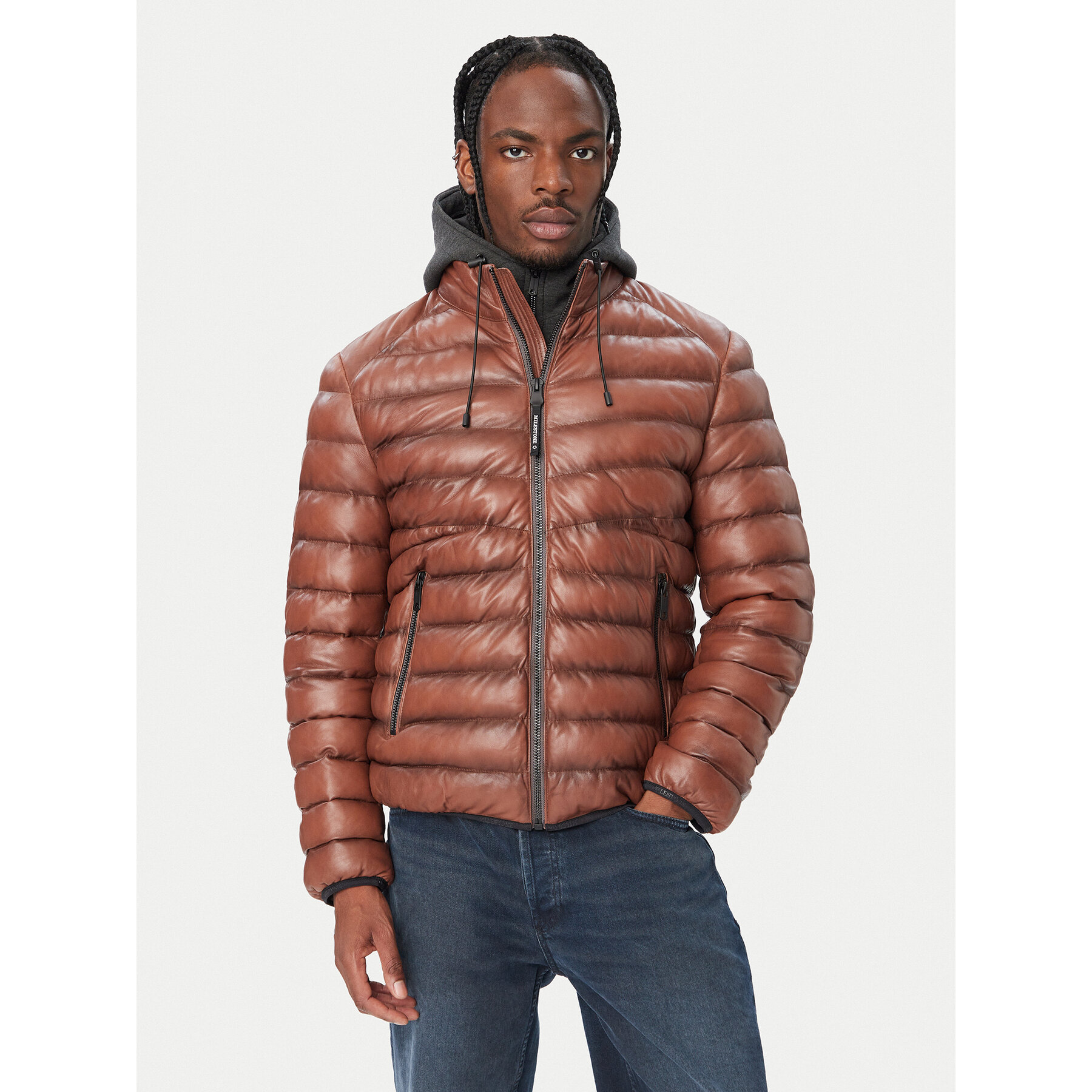 Milestone Lederjacke MSHarvey 631068 60905 Braun Regular Fit