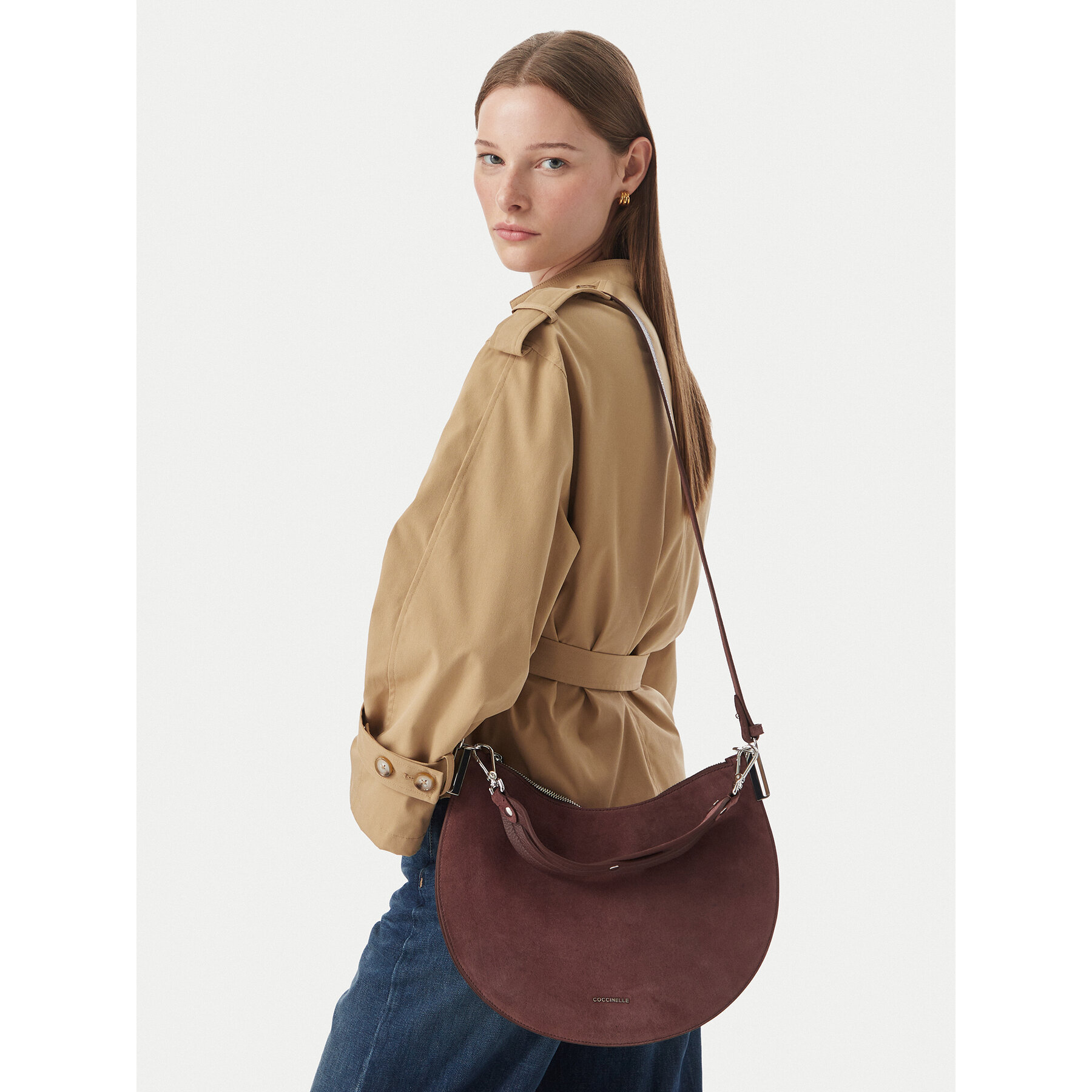 Ročna torba Coccinelle QKG Coccinellesunup Suede E1 QKG 13 02 01 Bordo rdeča