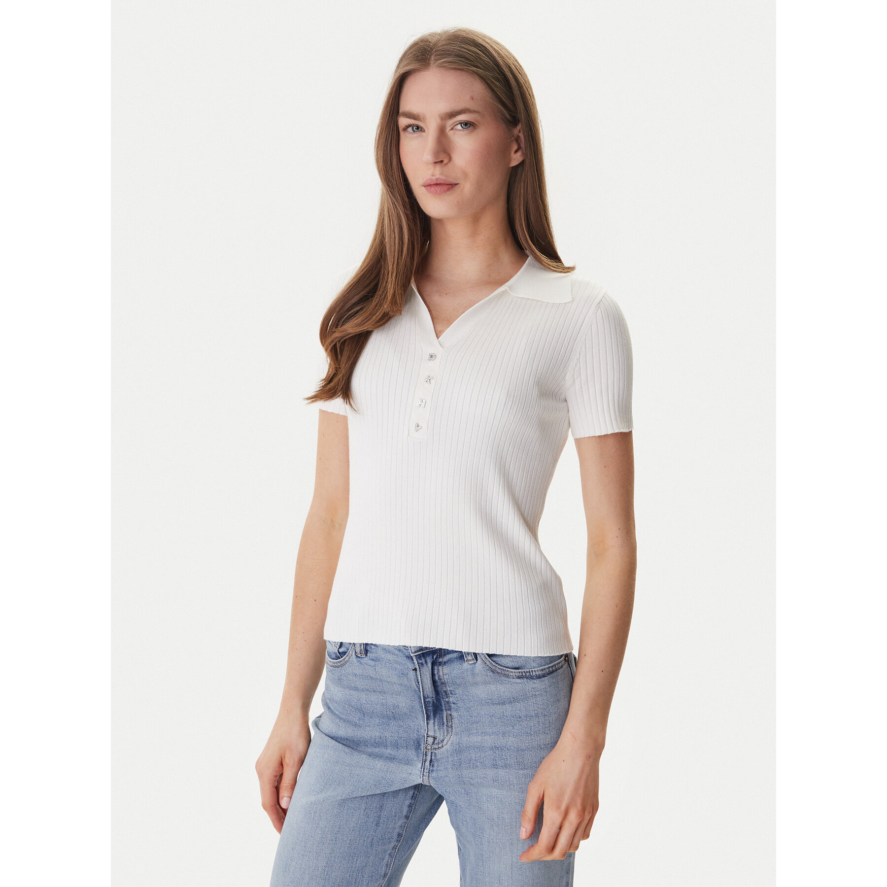 DKNY Polo majica DJ6R0236 Écru Regular Fit