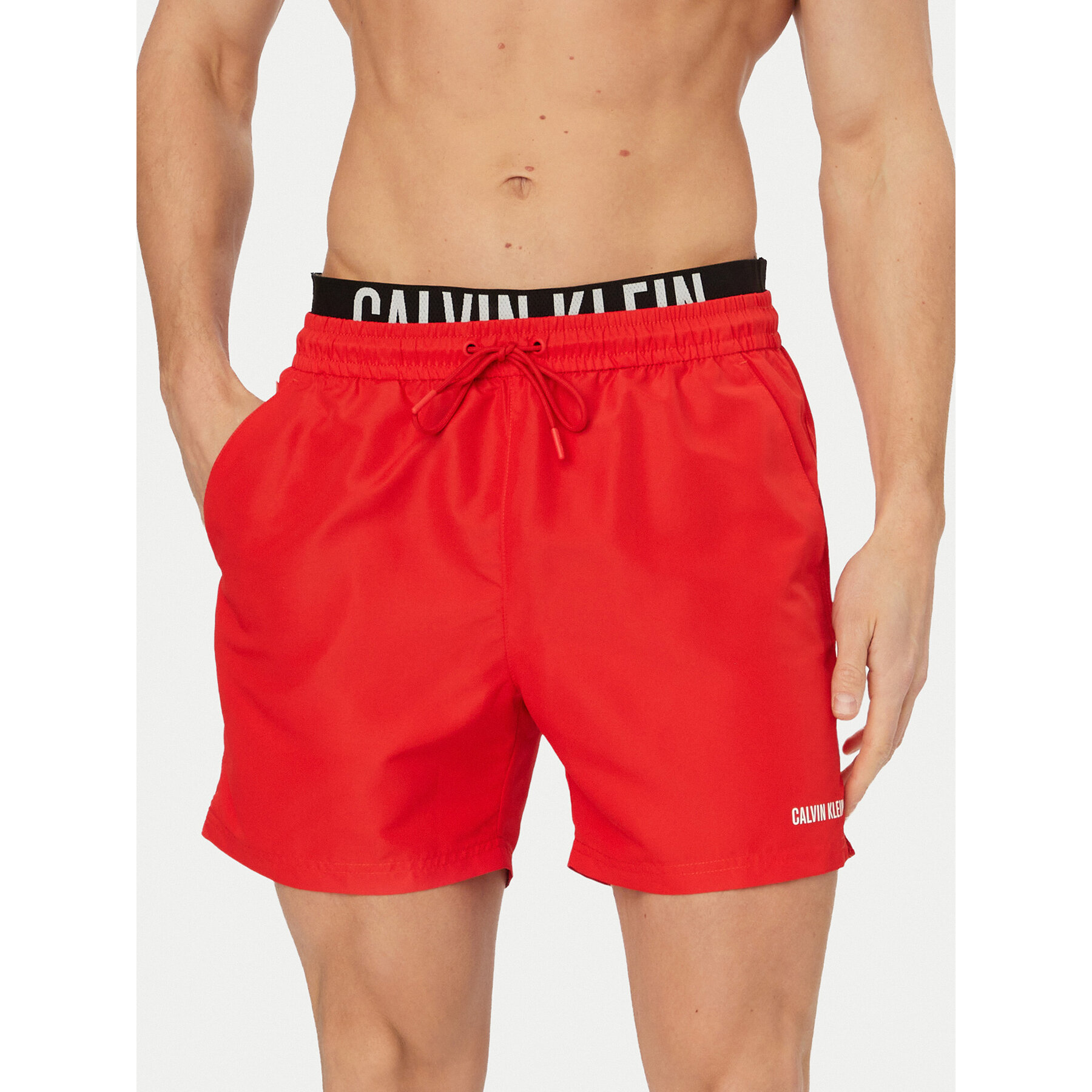 Calvin Klein Swimwear Badeshorts LV00N61015 Dunkelrot Regular Fit