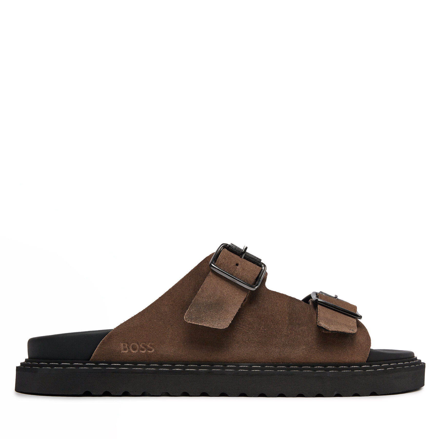 Herren Pantoletten BOSS, Schuhgröße 40, Braun, Cliff Sand Sd 50516784