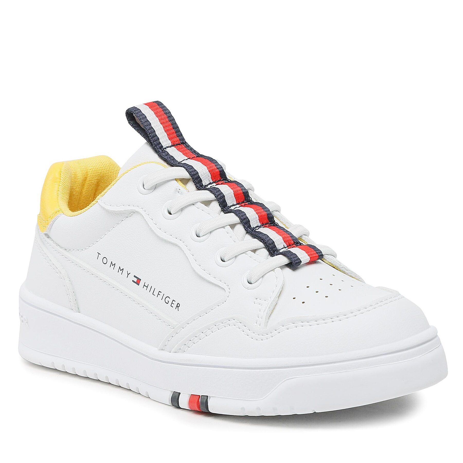 Sneakers Tommy Hilfiger Low Cut Lace-Up T3X9-32853-1355 M White/Yellow X361 cut imagine super redus 2022