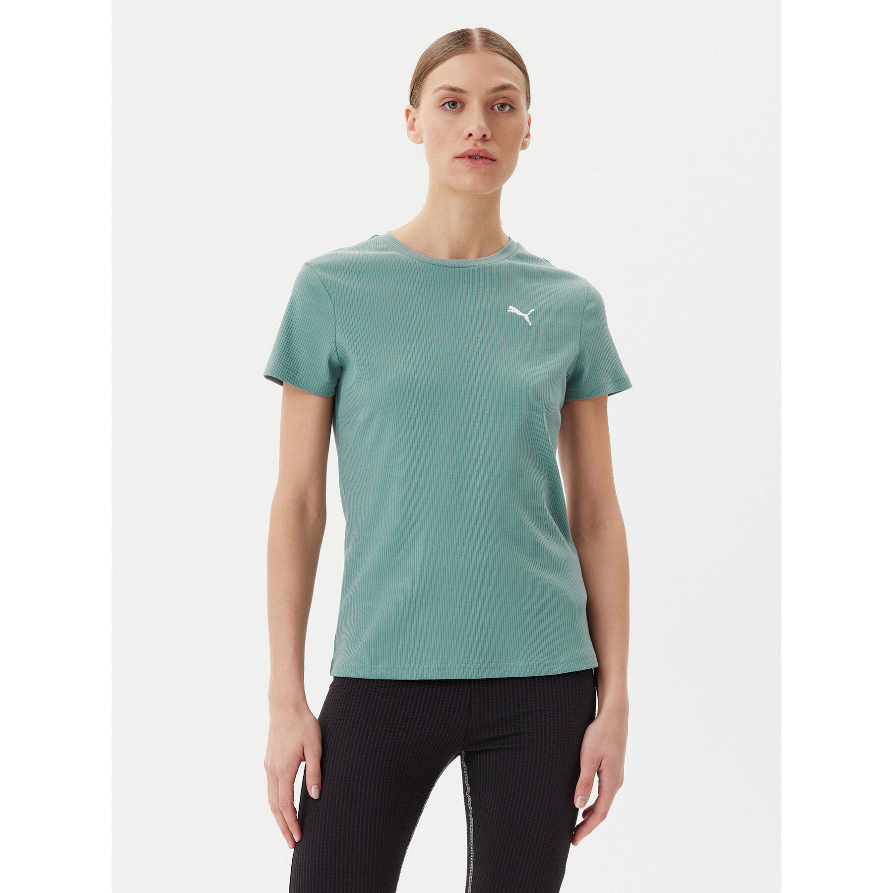 Puma Marškinėliai Ess Elevated 685021 Žalia Slim Fit