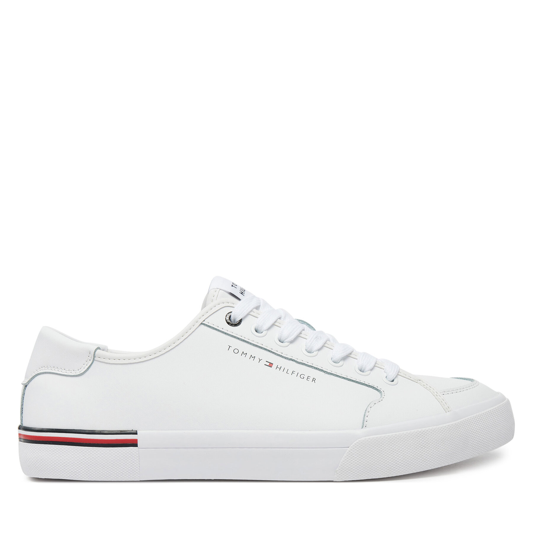 Męskie Tenisówki Tommy Hilfiger, Rozmiar 45 Biały Core Corporate Vulc Leather FM0FM05399