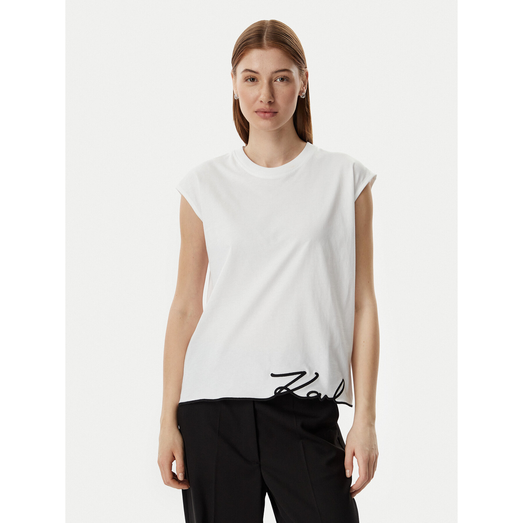 KARL LAGERFELD T-Shirt B2W17018 Weiß Regular Fit