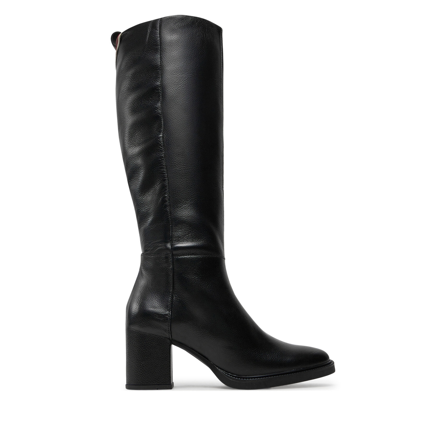 Čižmy Tommy Hilfiger Long Boot Mid Wrapped Lthr Heel FW0FW08099 Čierna