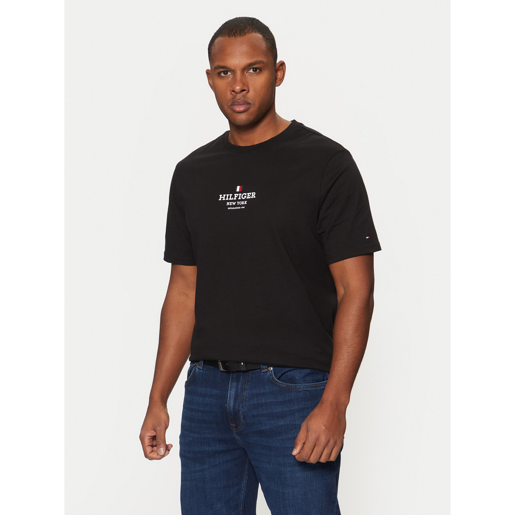 Tommy Hilfiger Póló MW0MW38980 Fekete Regular Fit