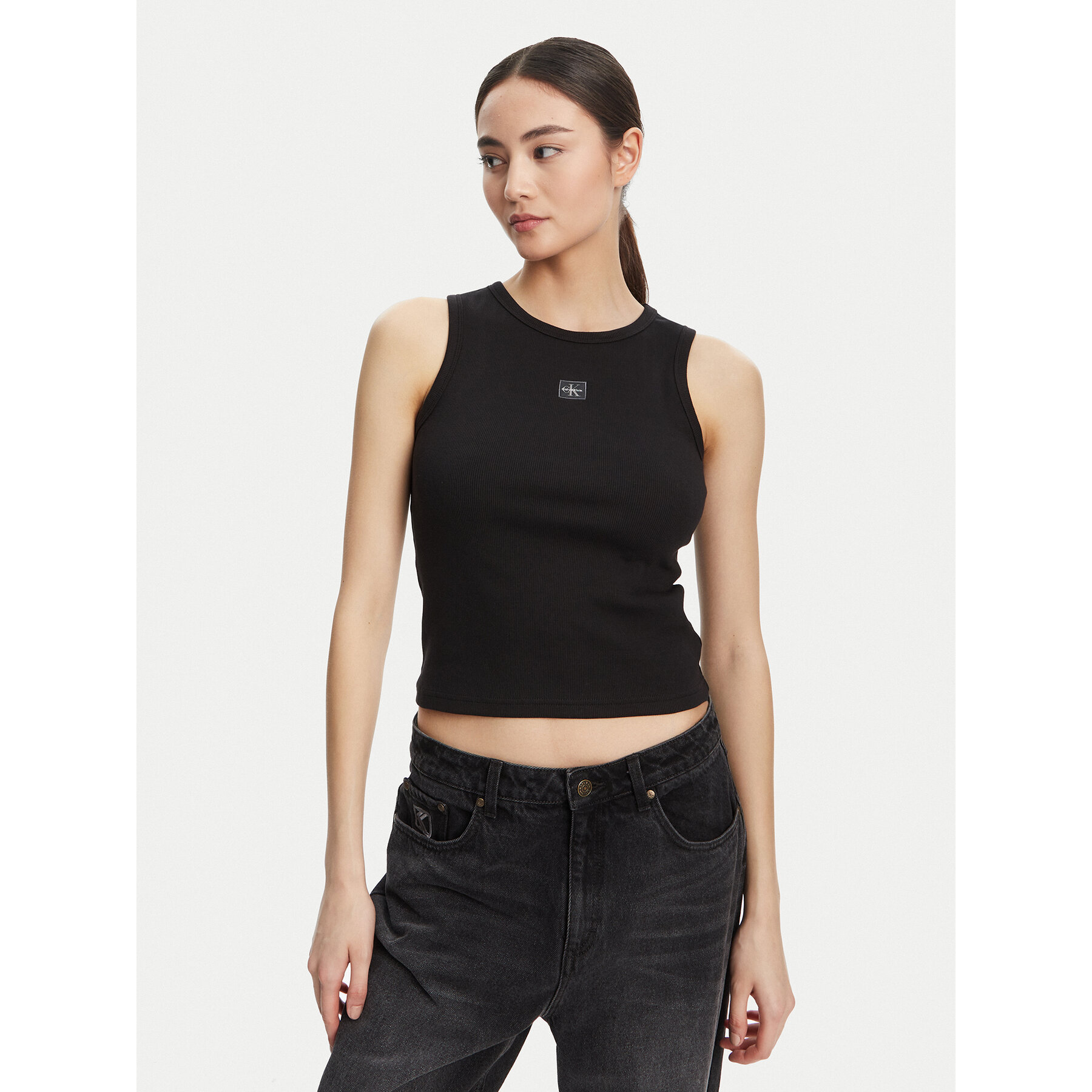 Calvin Klein Jeans Top LV047C201G Črna Slim Fit