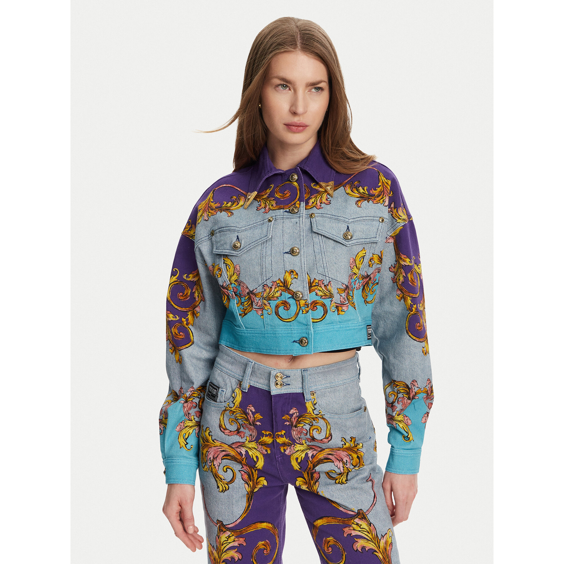 Versace Jeans Couture Jeansjacke 78HAS4P0 Bunt Relaxed Fit