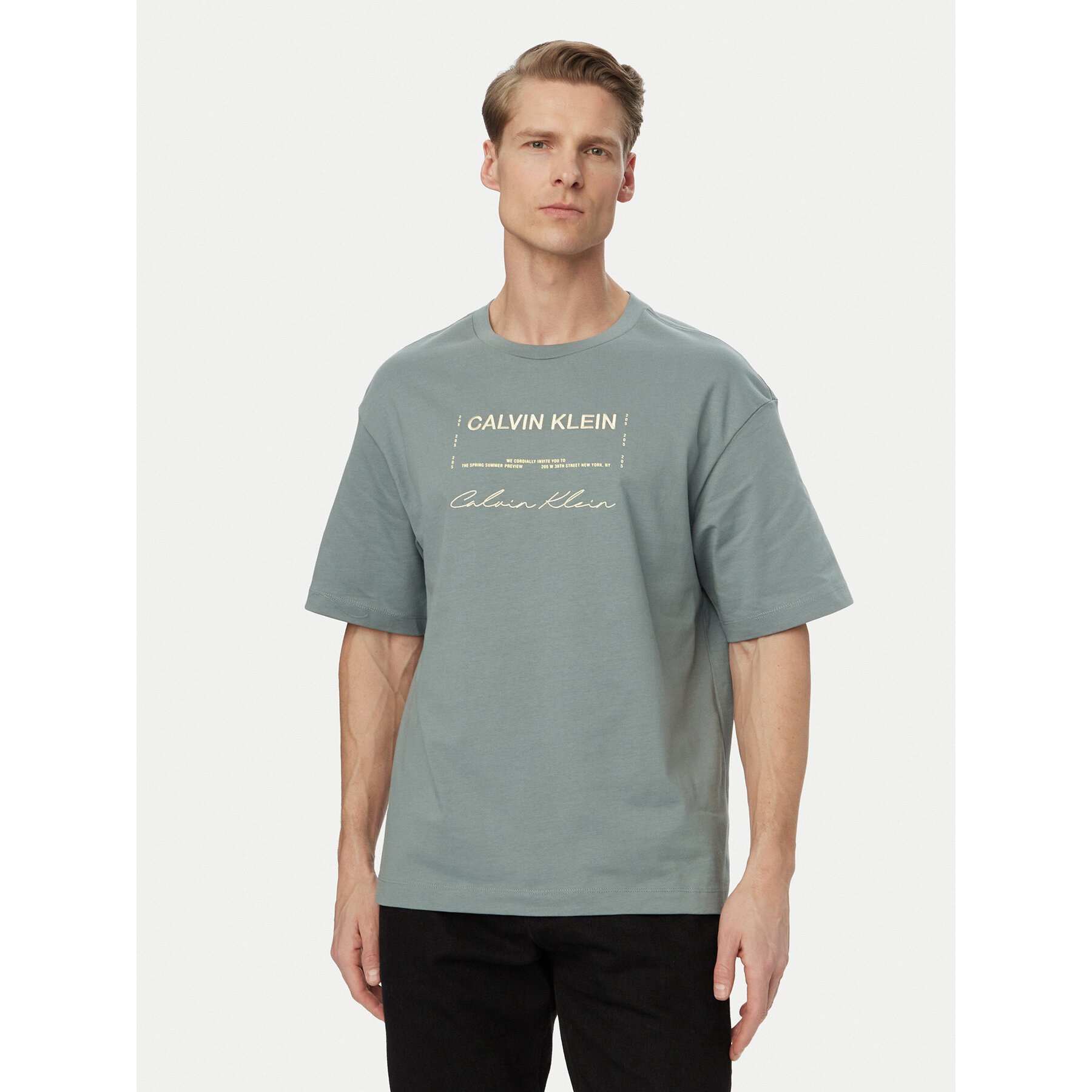 Calvin Klein Jeans T-Shirt LV04RE827G Grau Regular Fit