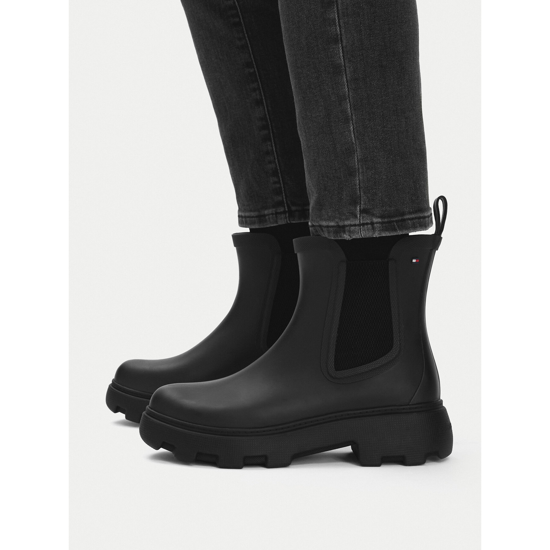 Gumene čizme Tommy Hilfiger Flag Cleated FW0FW09387 Crna