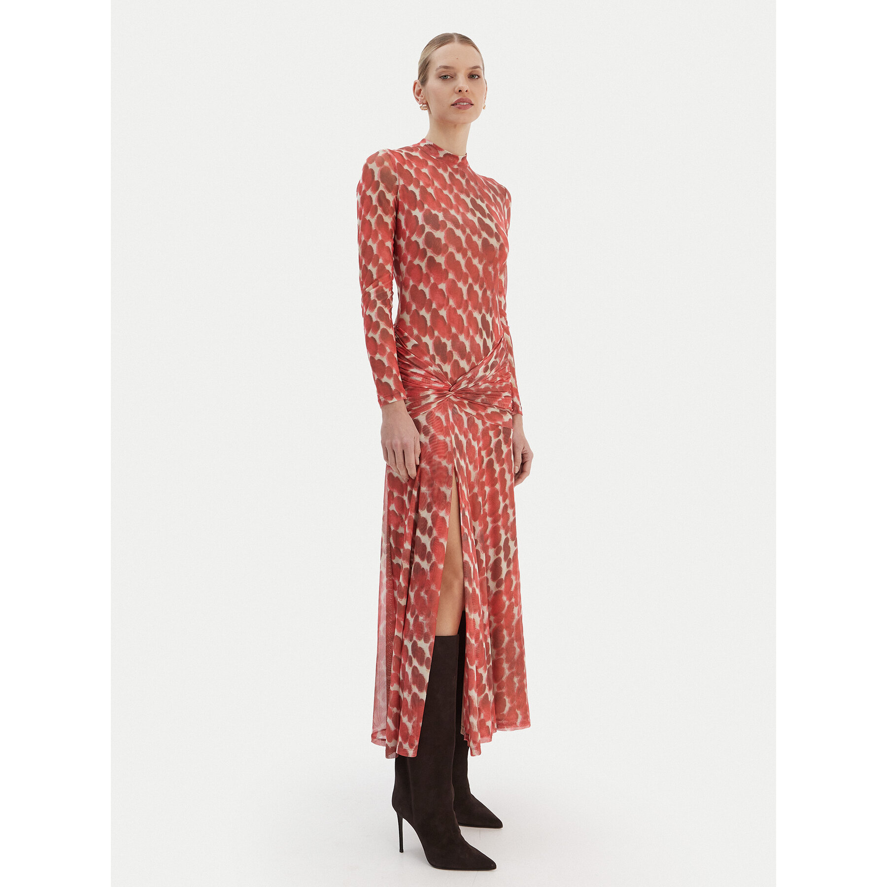 Bardot Kleid für den Alltag Lea 58853DB9 Rot Slim Fit