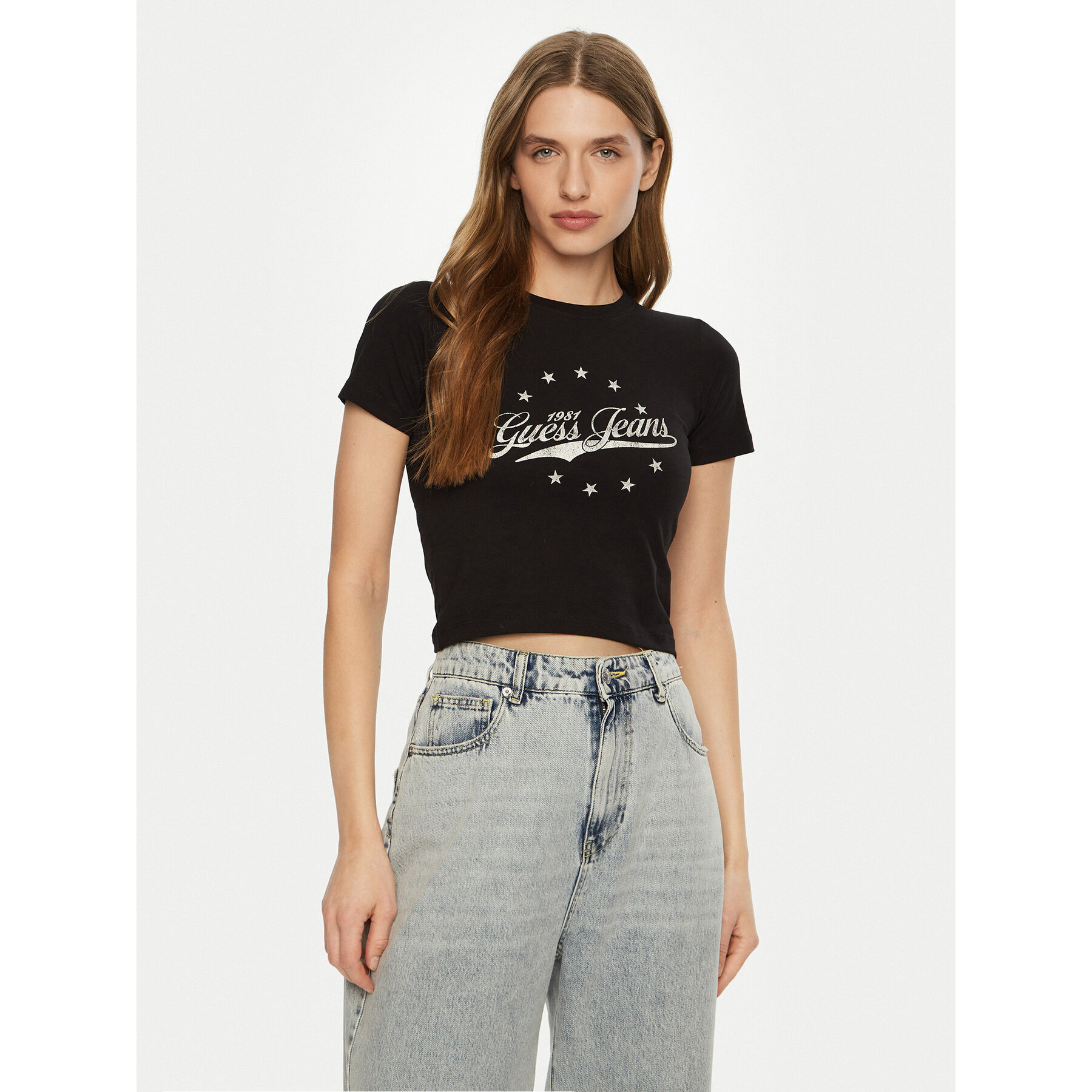 Guess Jeans Guess Jeans T-Shirt W5RI59 J1314 Μαύρο Regular Fit
