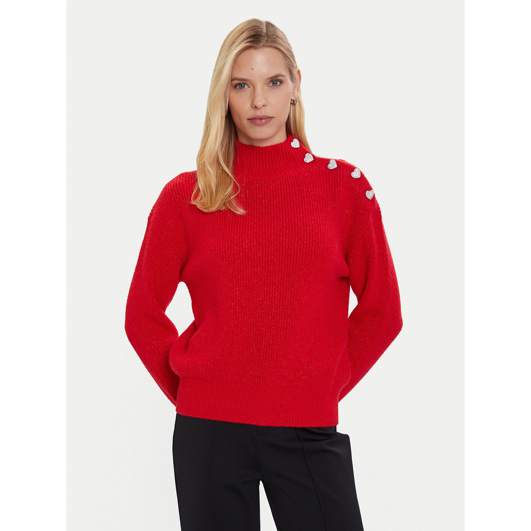 Morgan Rollkragenpullover 232-MSTORI Rot Regular Fit