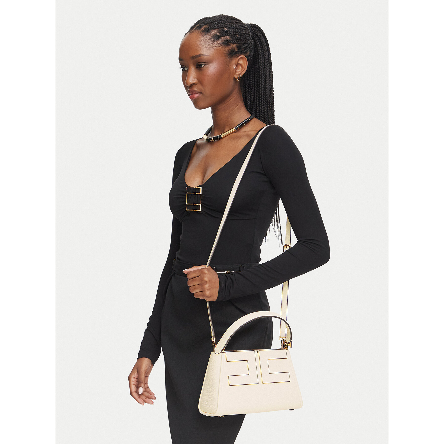 Elisabetta Franchi Τσάντα Elisabetta Franchi BS-07A-66E2-V360 Κρεμ