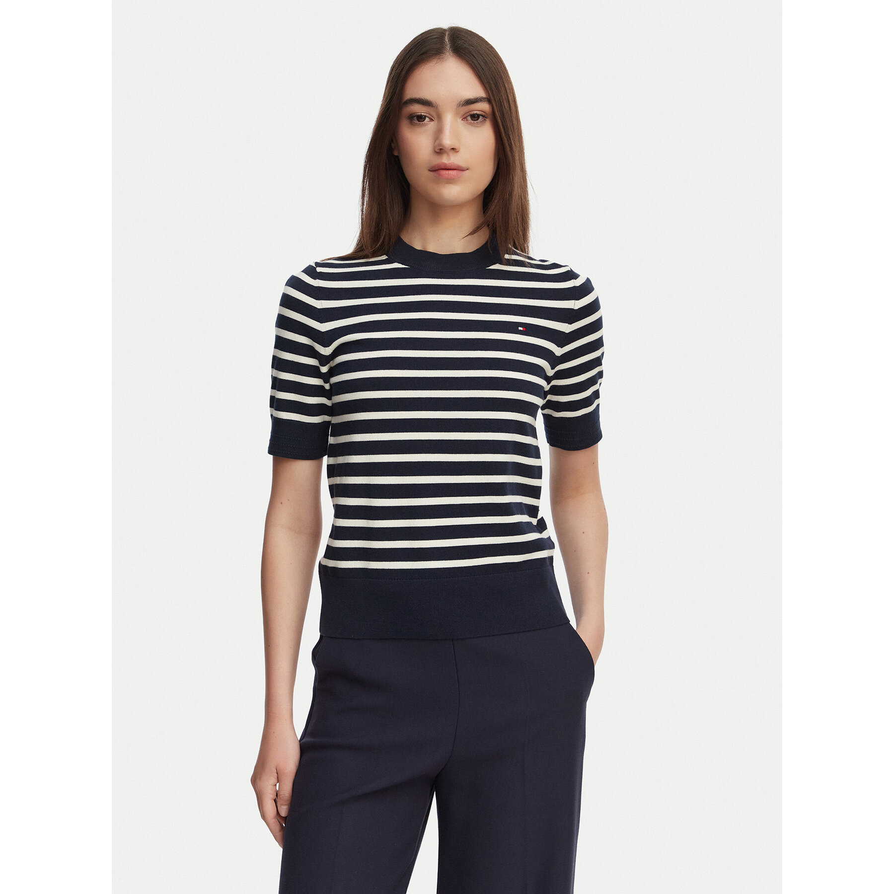 Tommy Hilfiger Džemper WW0WW49705 Tamnoplava Slim Fit